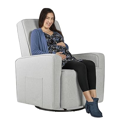 Upholstered Plush Seating Glider Swivel, Glider Chair for Nursery