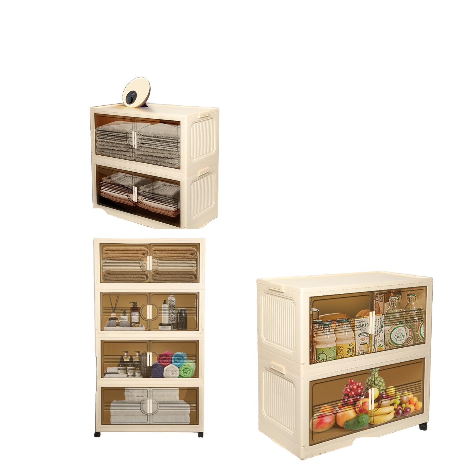 150GAL/600QT Large Storage Bins with 2 Lids, Stackable Collapsible Storage Bins