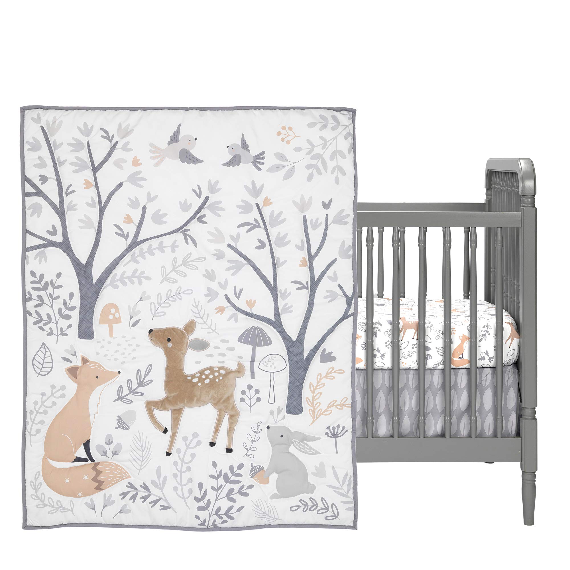 3-Piece Forest Deer Crib Bedding Set