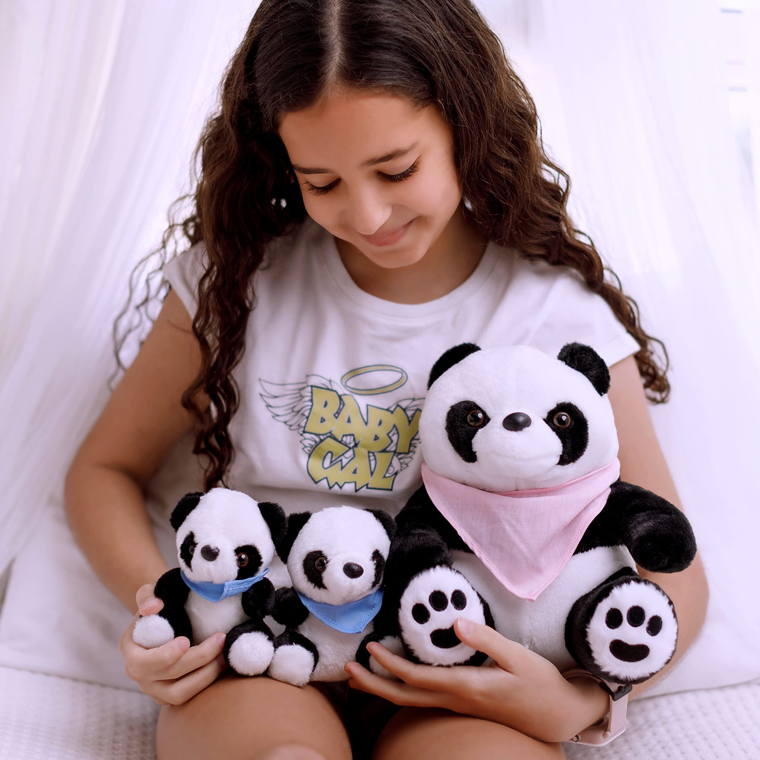Panda Stuffed Animal Bear Plush Toy for Girls 5 PCS Set - Mommy