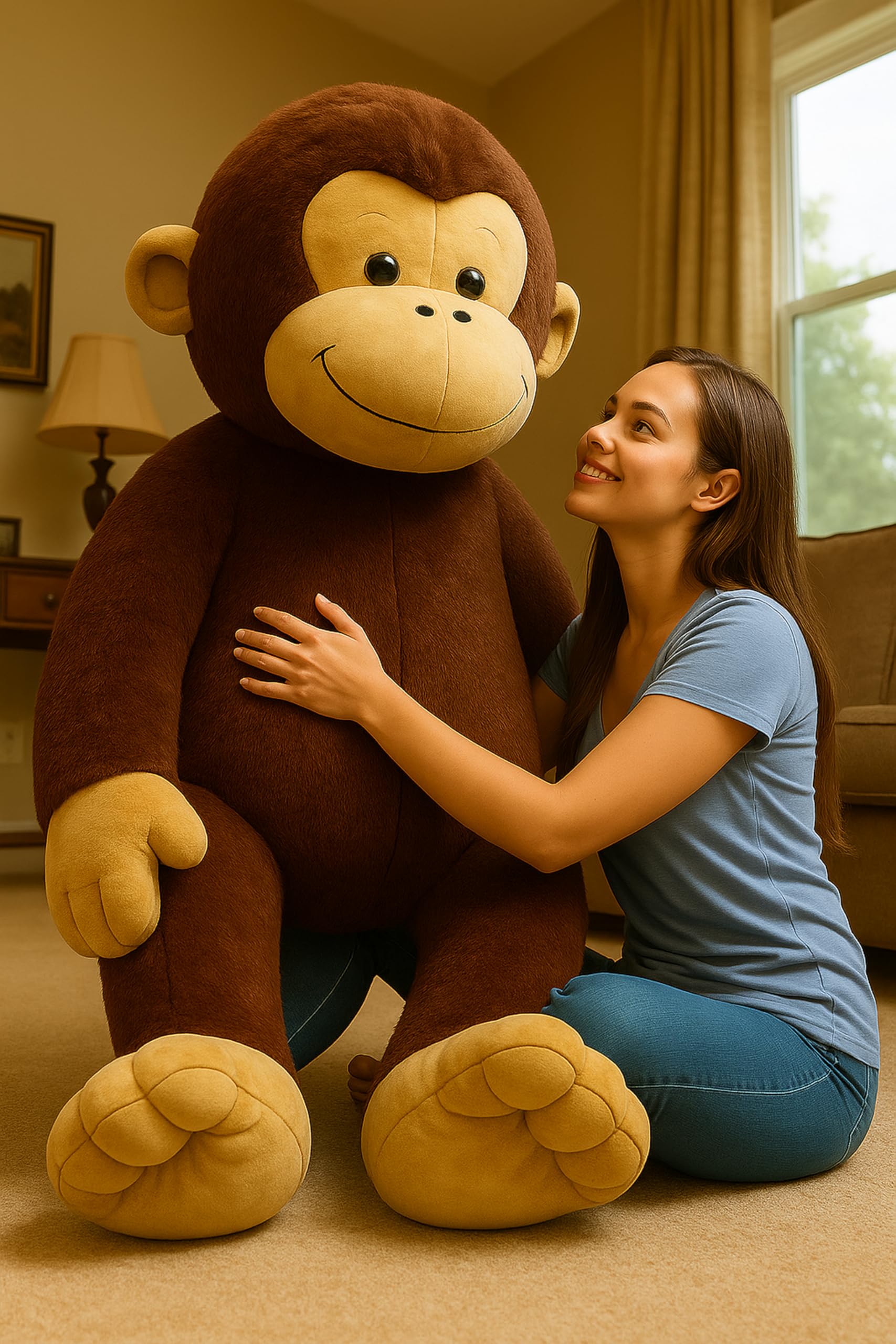 Giant Stuffed Monkey - Large 4-Foot Extra-Soft Jumbo Plush Animal