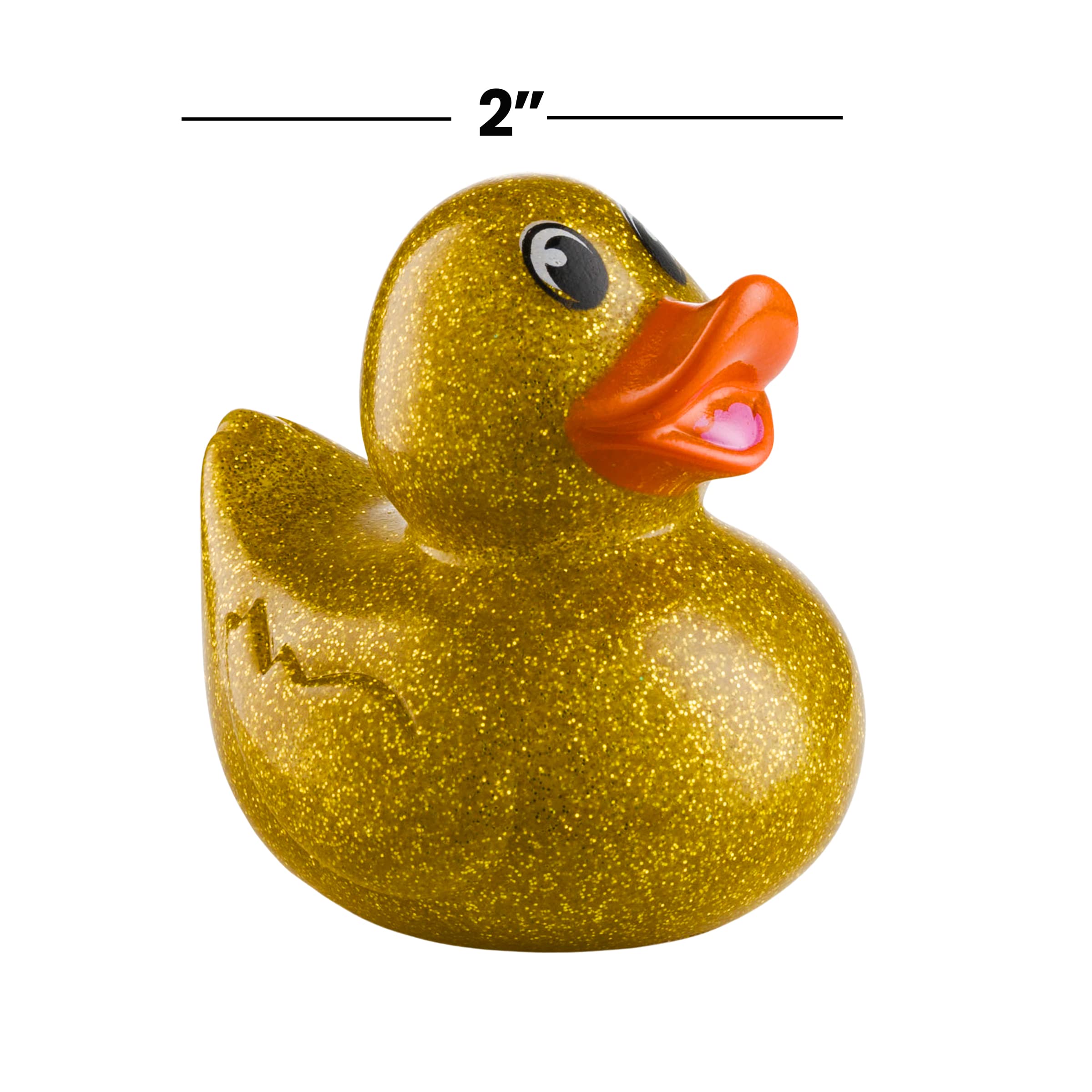 Bedwina Glitter Rubber Ducks in Bulk - (Pack of 600) Assorted 2-inch Duck Toys for Baby Shower Rubber Duckies, Mini Ducks Bath Toy, Birthday Party Favors Ducks