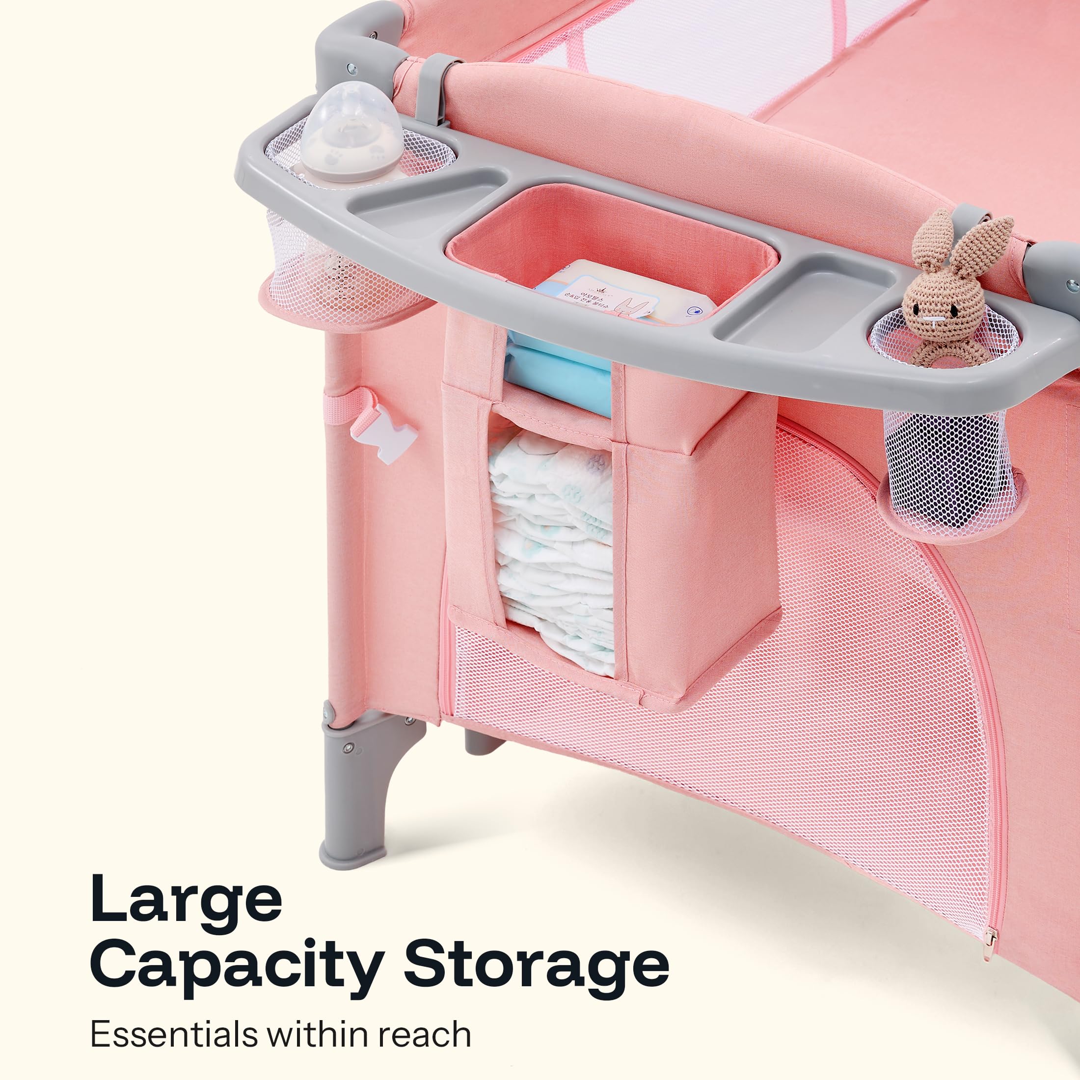 6-in-1 Portable Baby Playard with Bassinet and Changing Table