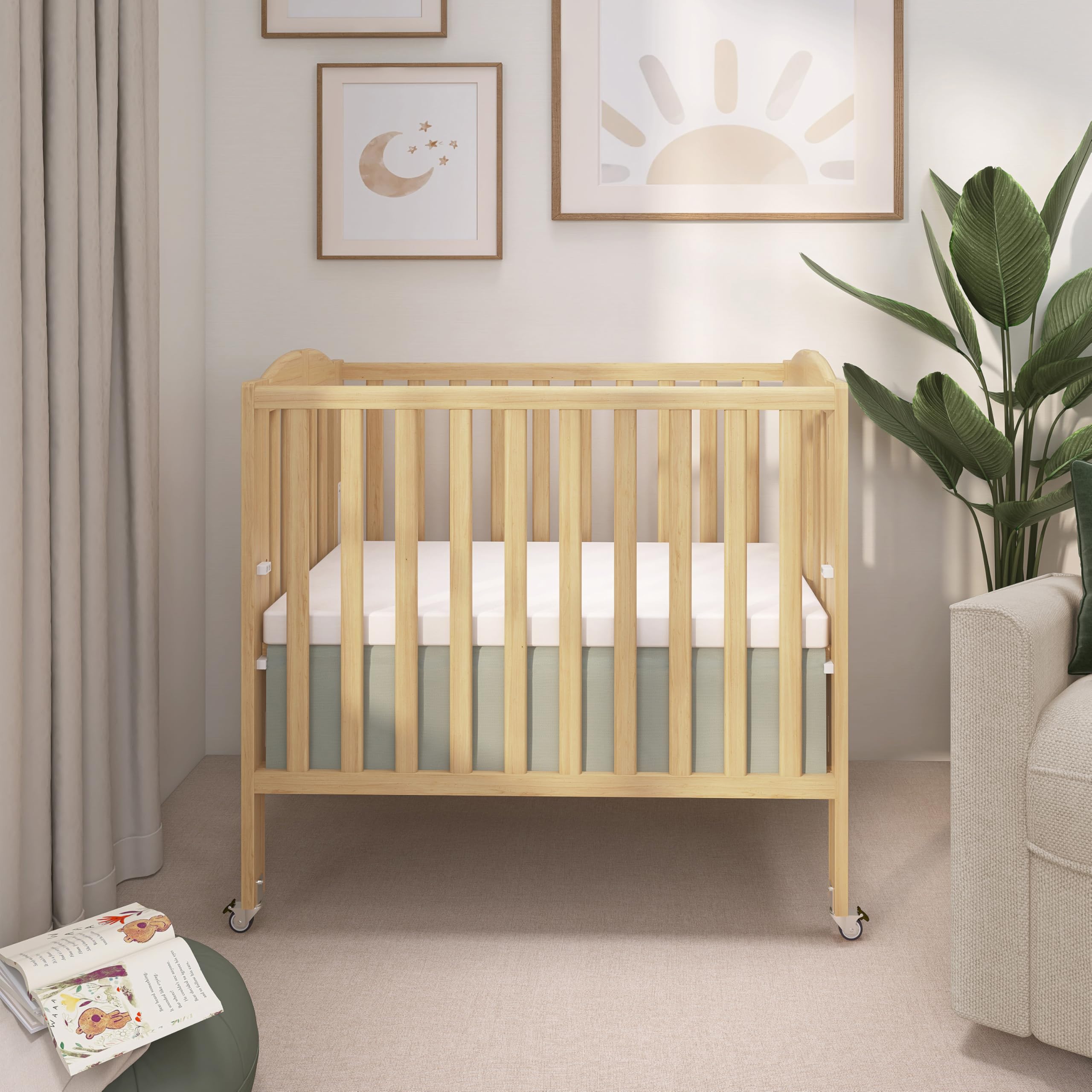 3-in-1 Folding Portable Crib with Wheels