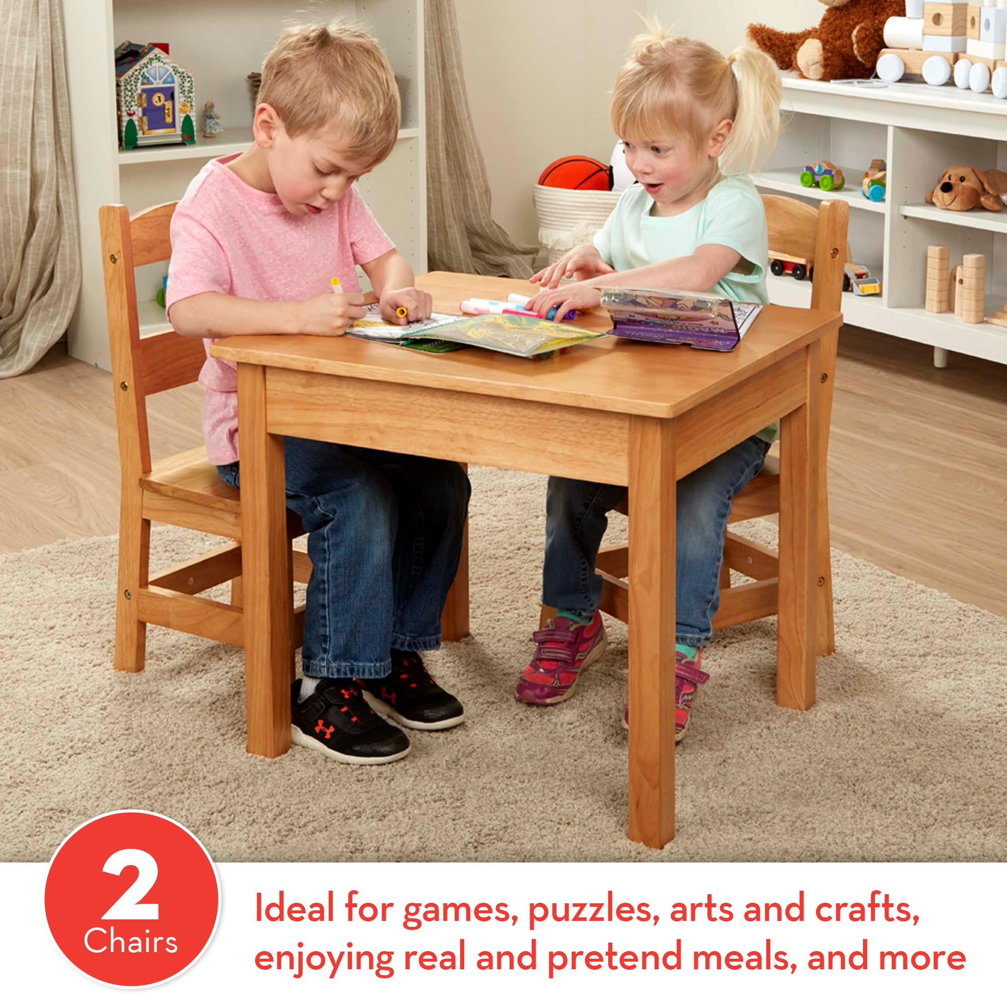 Kids Wooden Table and Chair Set