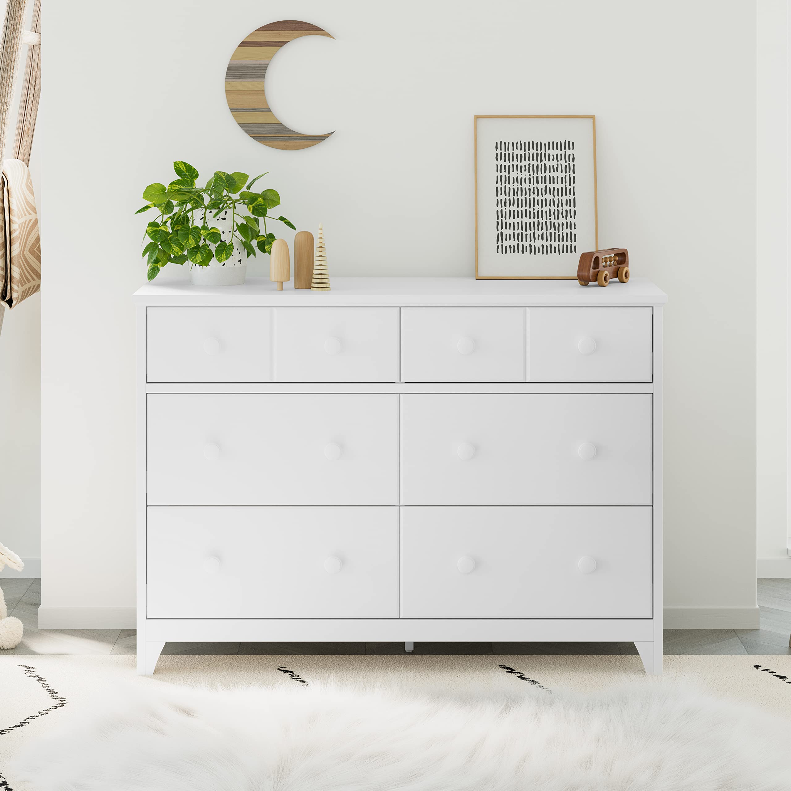 6 Drawer Dresser (White) – GREENGUARD Gold Certified Nursery D