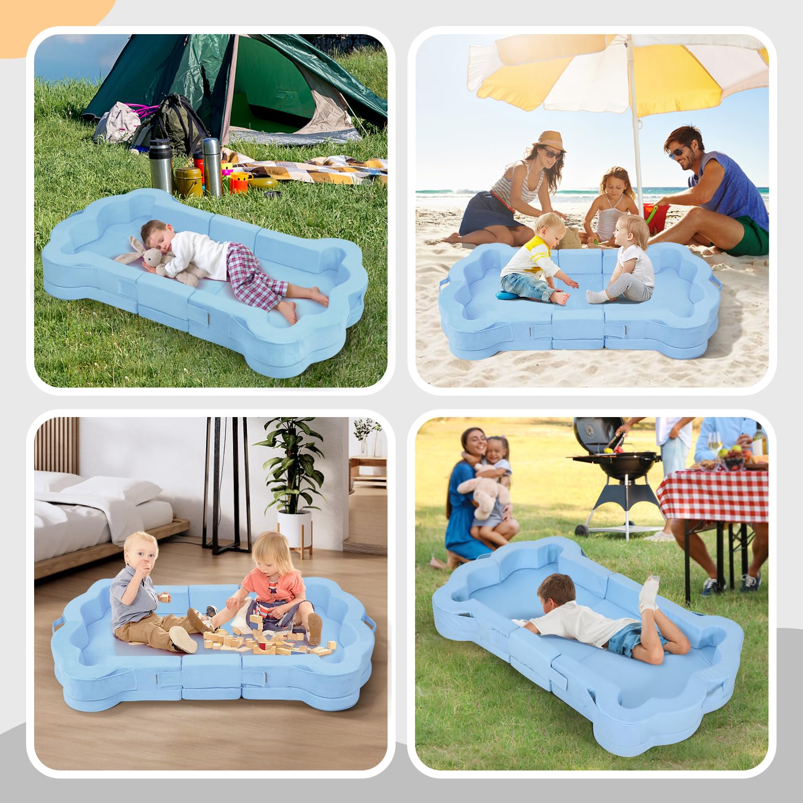 Foldable Portable Toddler Travel Bed with Washable Cover