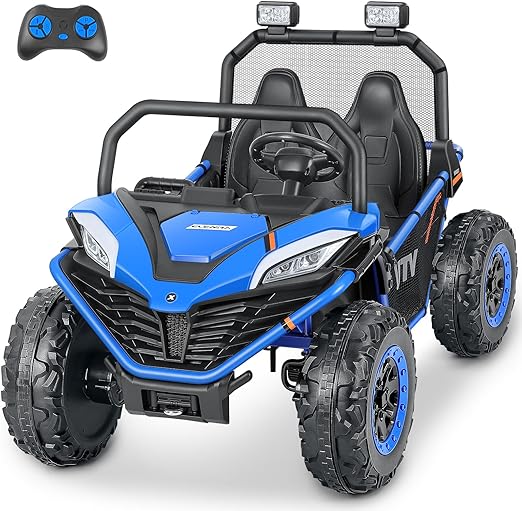 24V 10AH 2 Seater Ride on Toy for Big Kids,20in Wide Seats All-Terrain 4WD Ride on Car