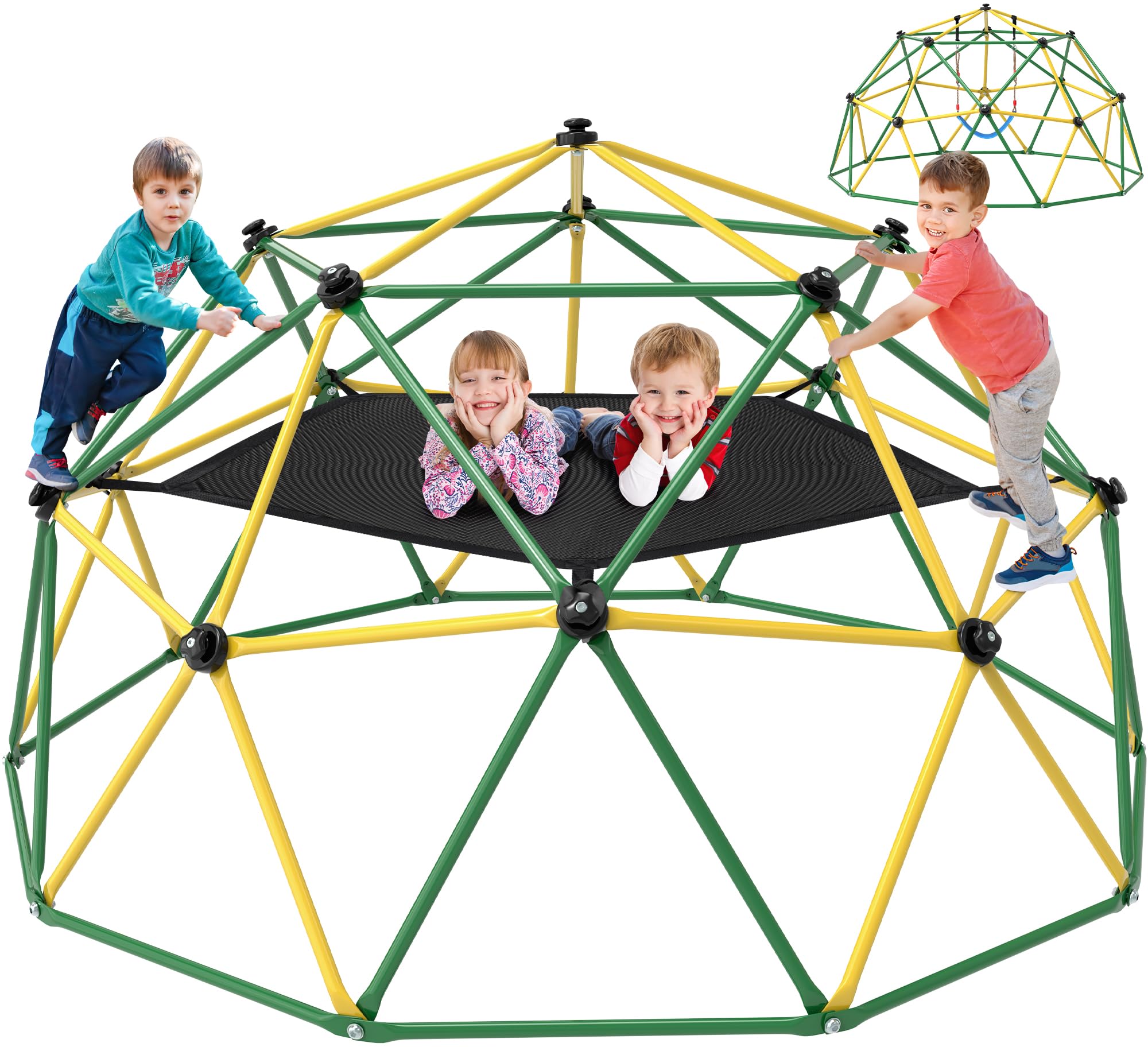 Climbing Dome Outdoor Jungle Gym with Hammock and Swing