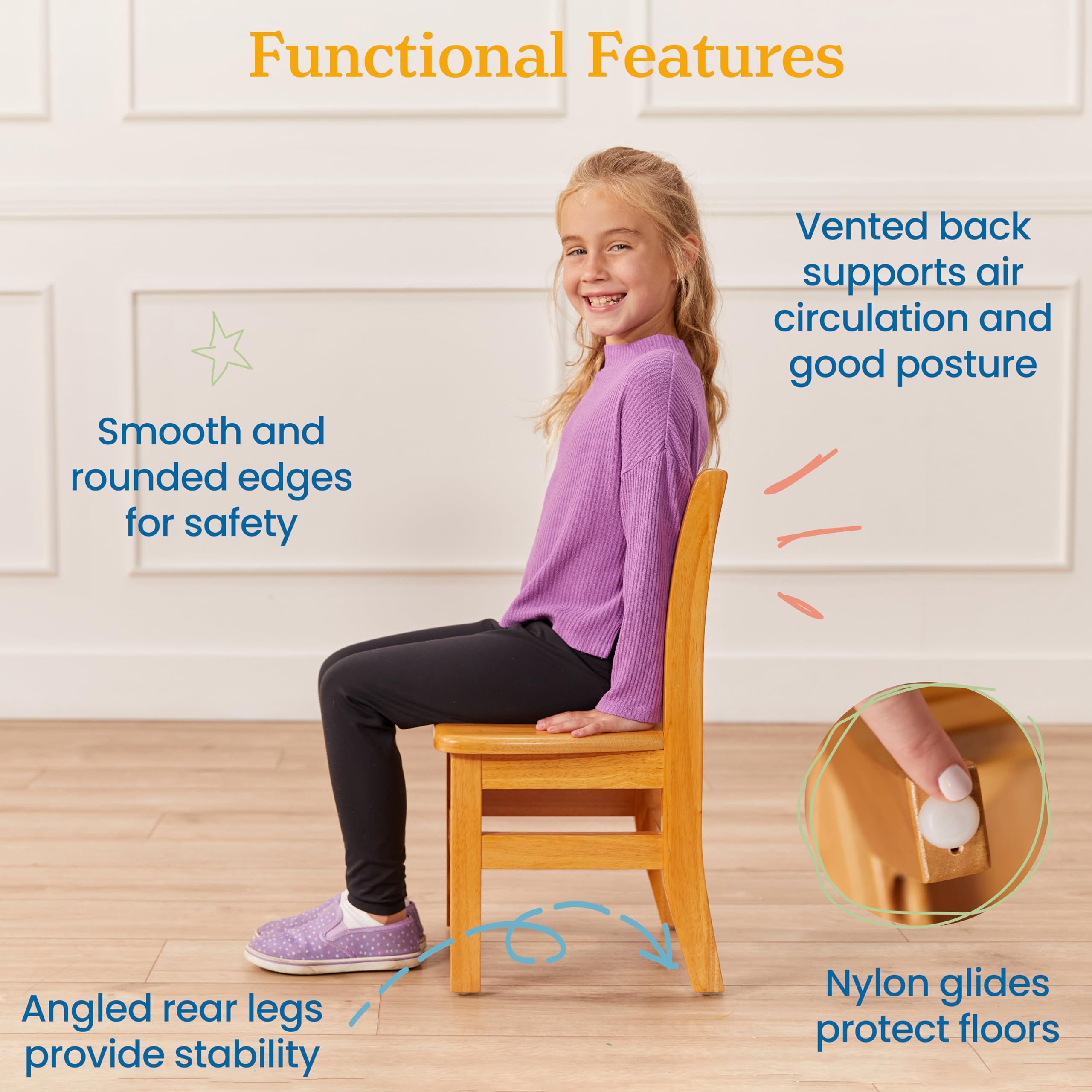 Hardwood Ladderback Chair Kids 12 Inch Seat