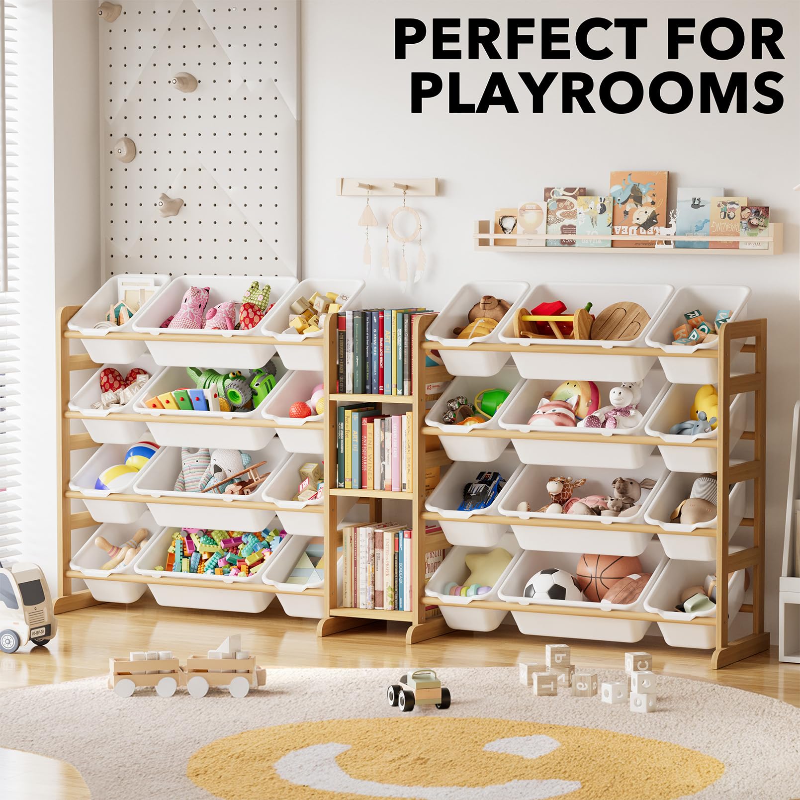 Large Toy Storage Organizer with 24 Bins and 3 Shelves