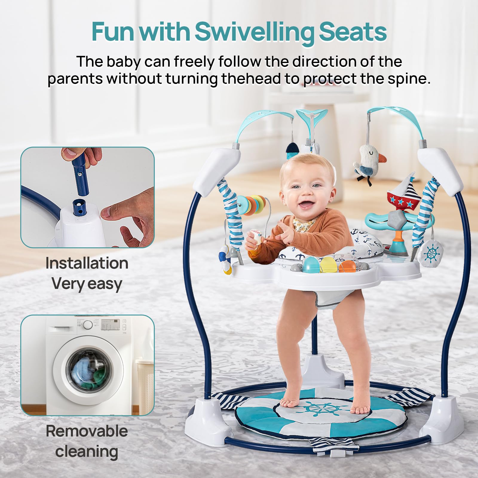 Baby Activity Center Jumper with 360° Rotating Seat