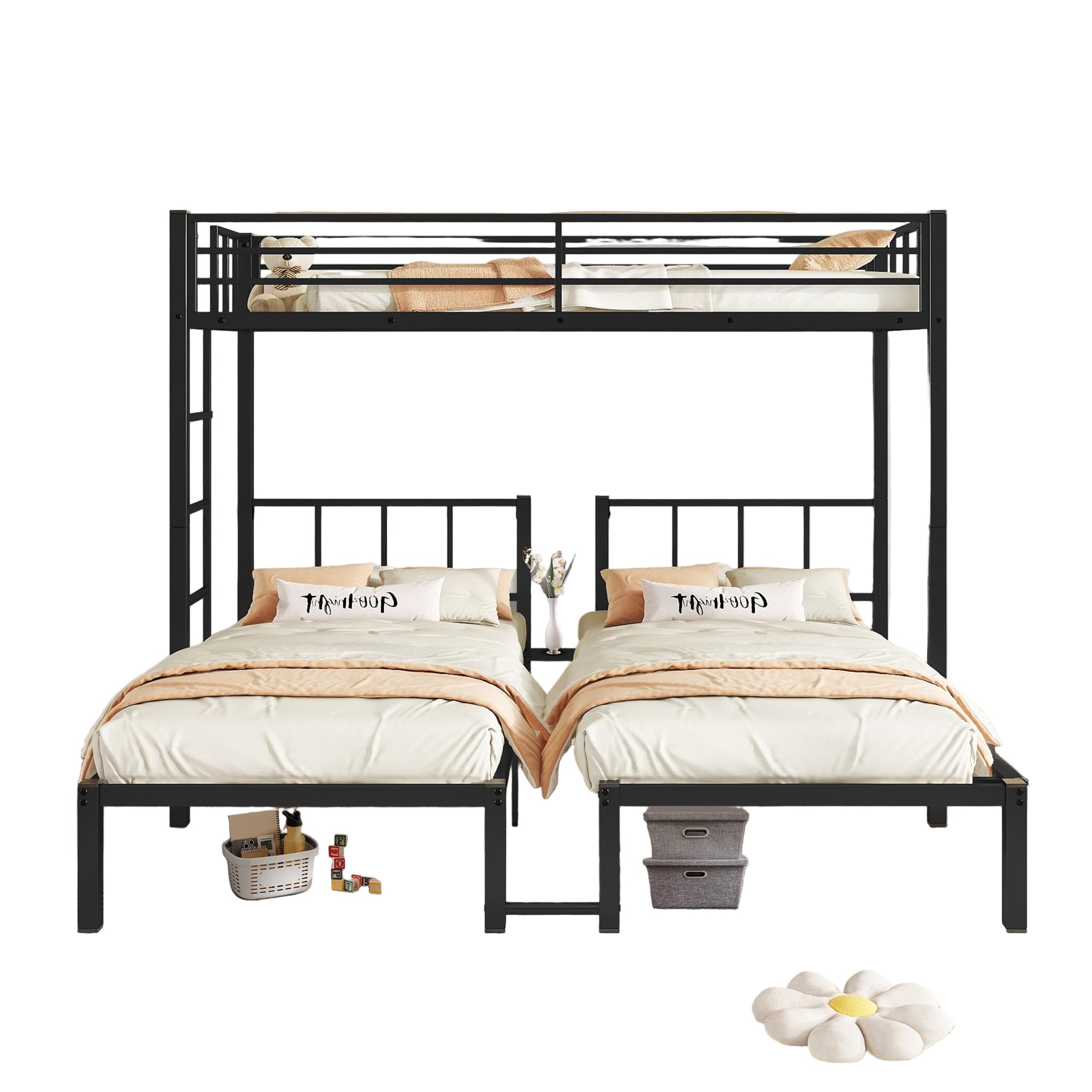 Heavy Duty Triple Bunk Beds for Kids, Twin Over Twin Over Twin Bunk Bed