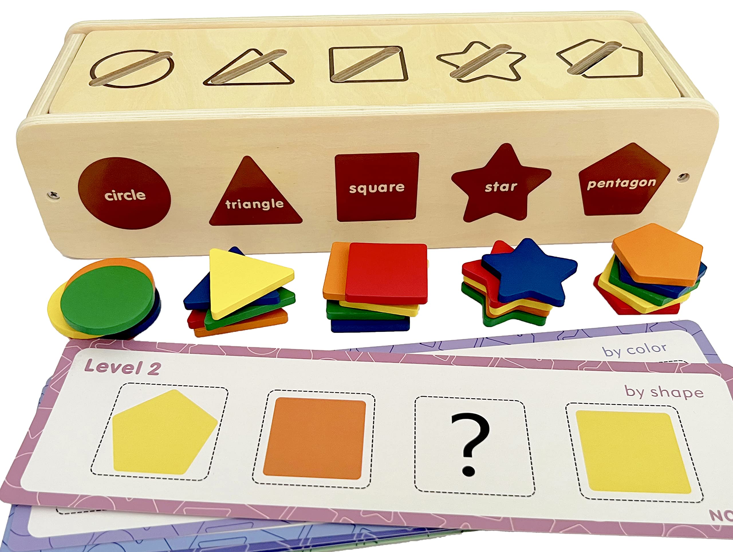 Dailyfunn Montessori Toys Color&Shape Sorting Learning Matching Box for Baby Toddlers 1-3 Year Old