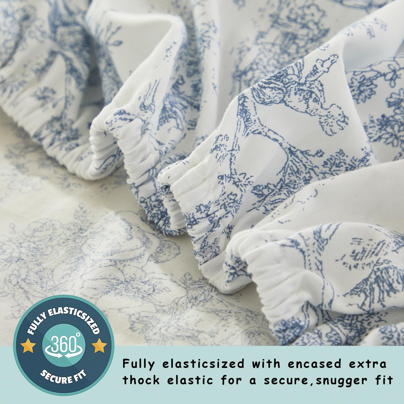 French Country Toile Crib Bedding Set - 3 Piece Organic Cotton