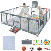 Baby playpen, 79"x71"Baby Playpen with Mat Indoor＆Outdoor Playpen for Babies