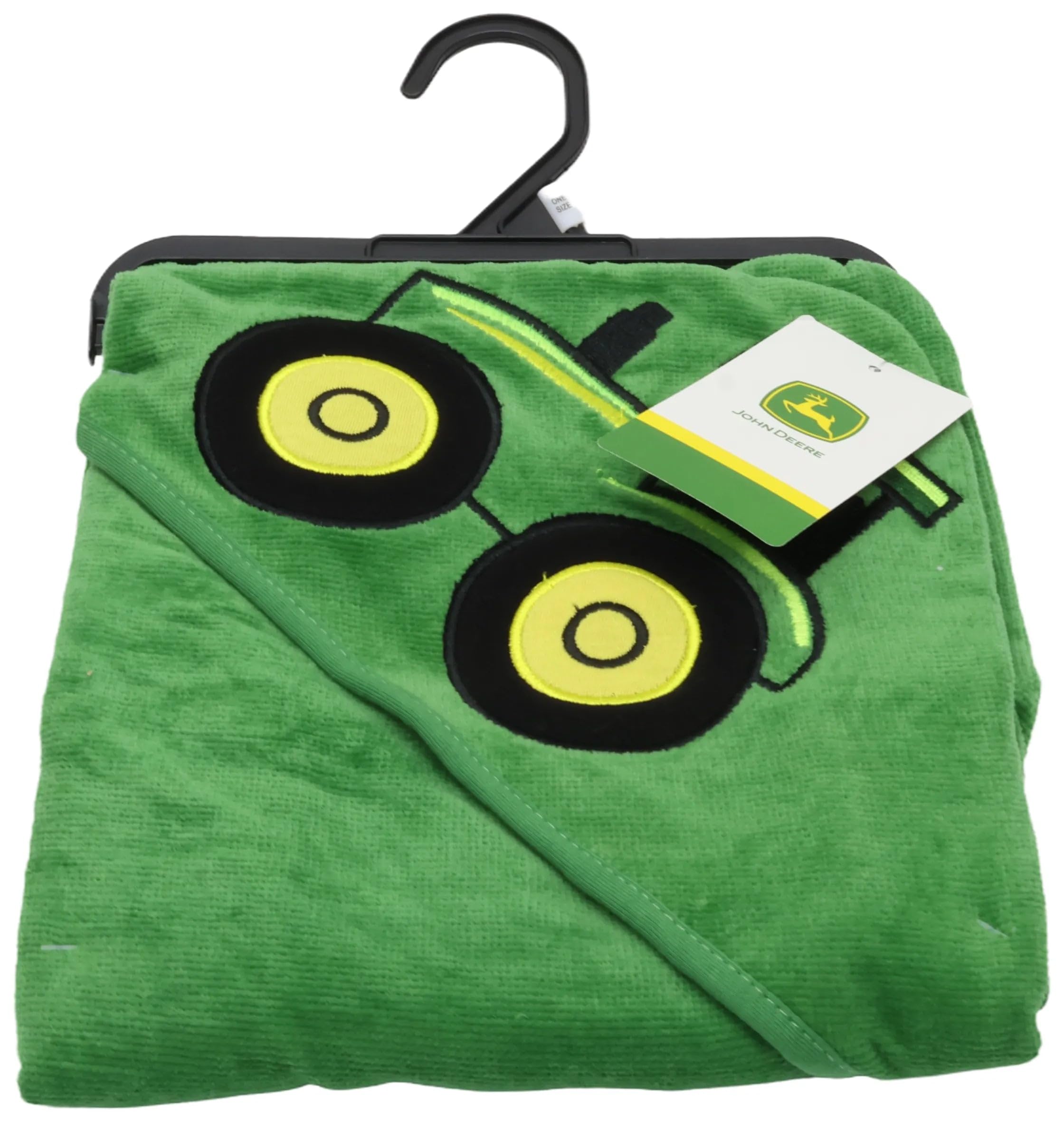Baby Boys' Tractor Hooded Towel, Green, One Size