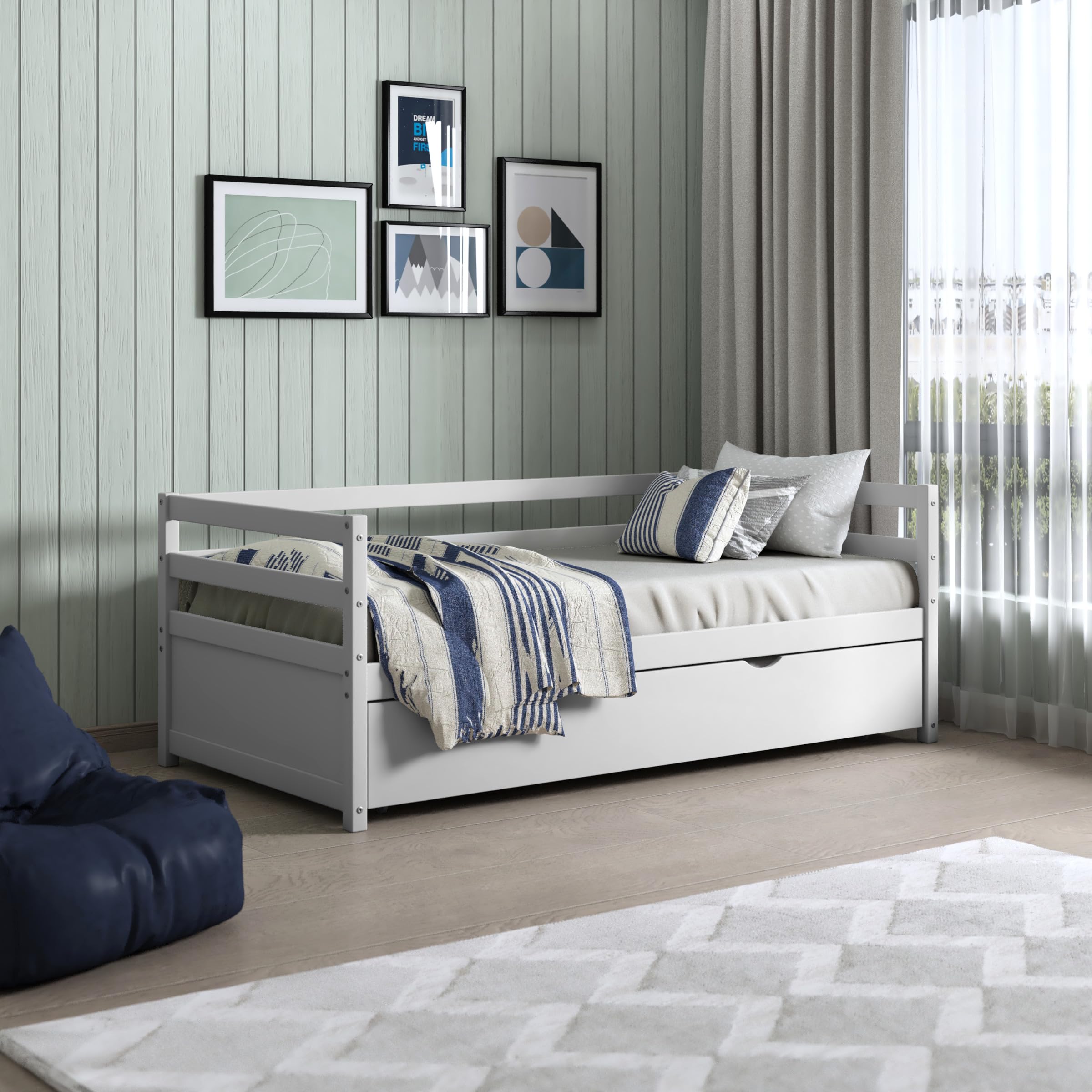 Caspian Wood Twin Daybed with Trundle