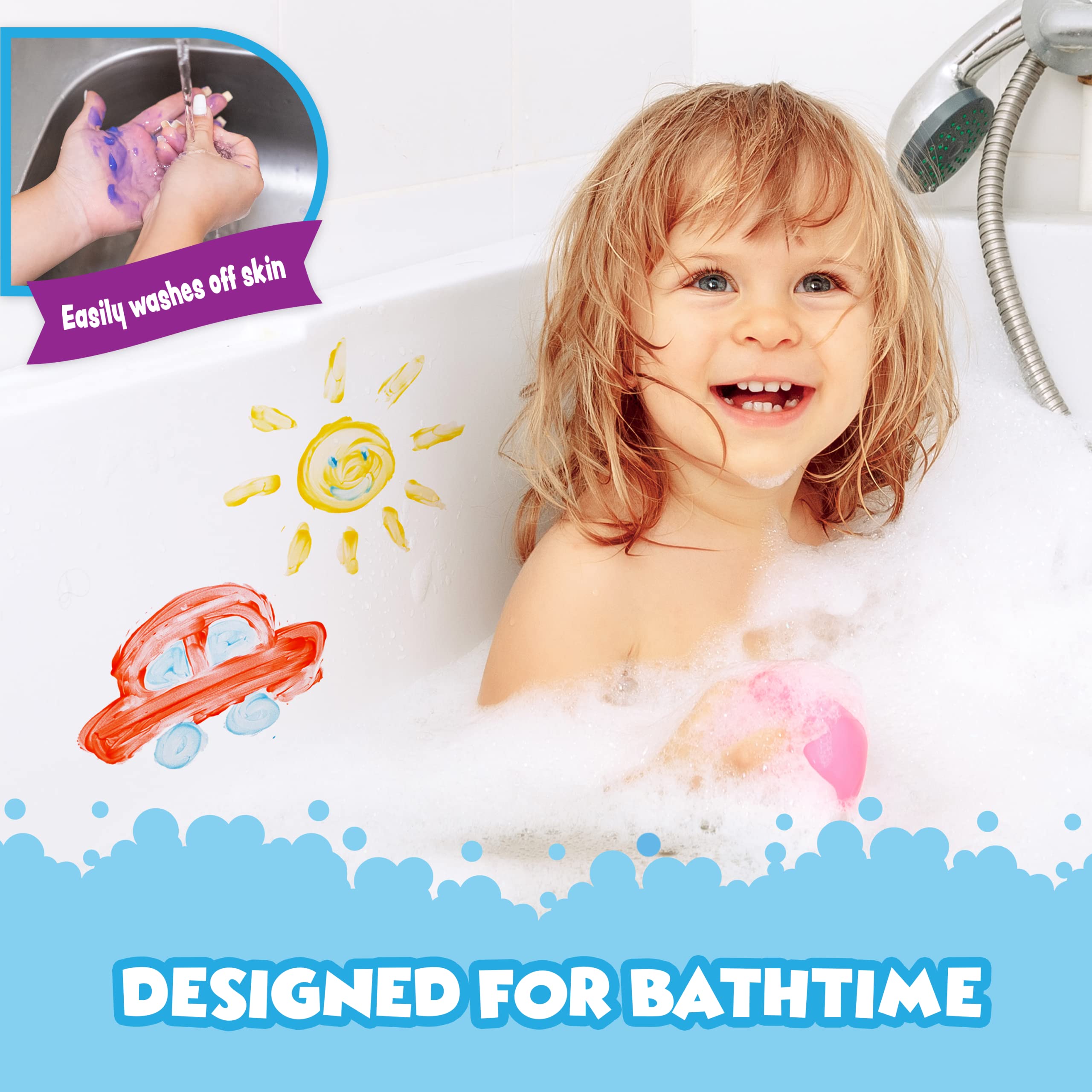 Bath Paint Soap, 36 Pack | Non-Toxic, Washable Bath Paint