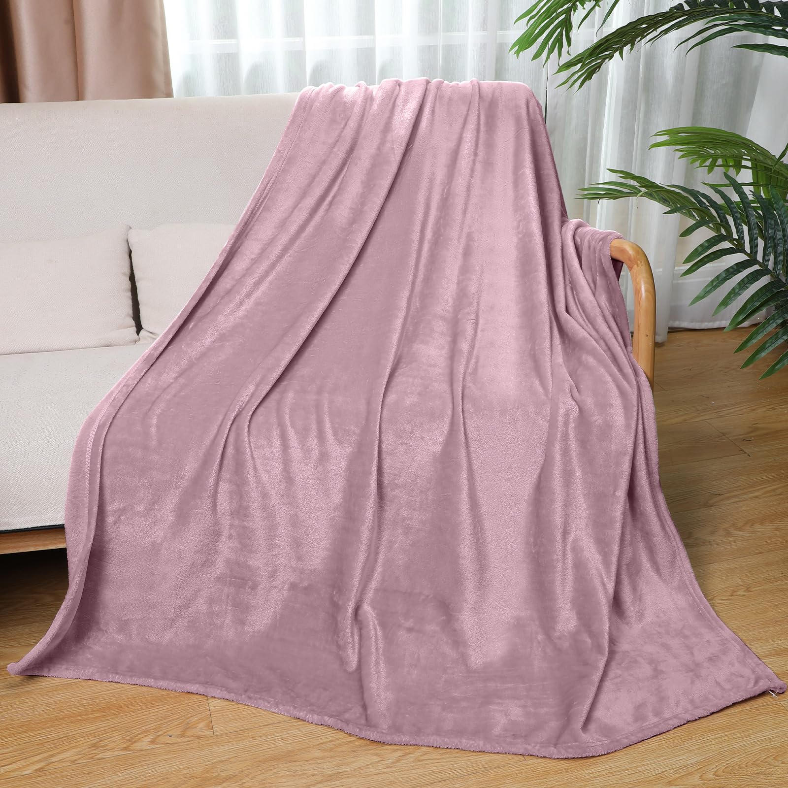 6 Pcs 50 x 60 Inch Flannel Throw Blanket Bulk Plush All Season Soft Fuzzy