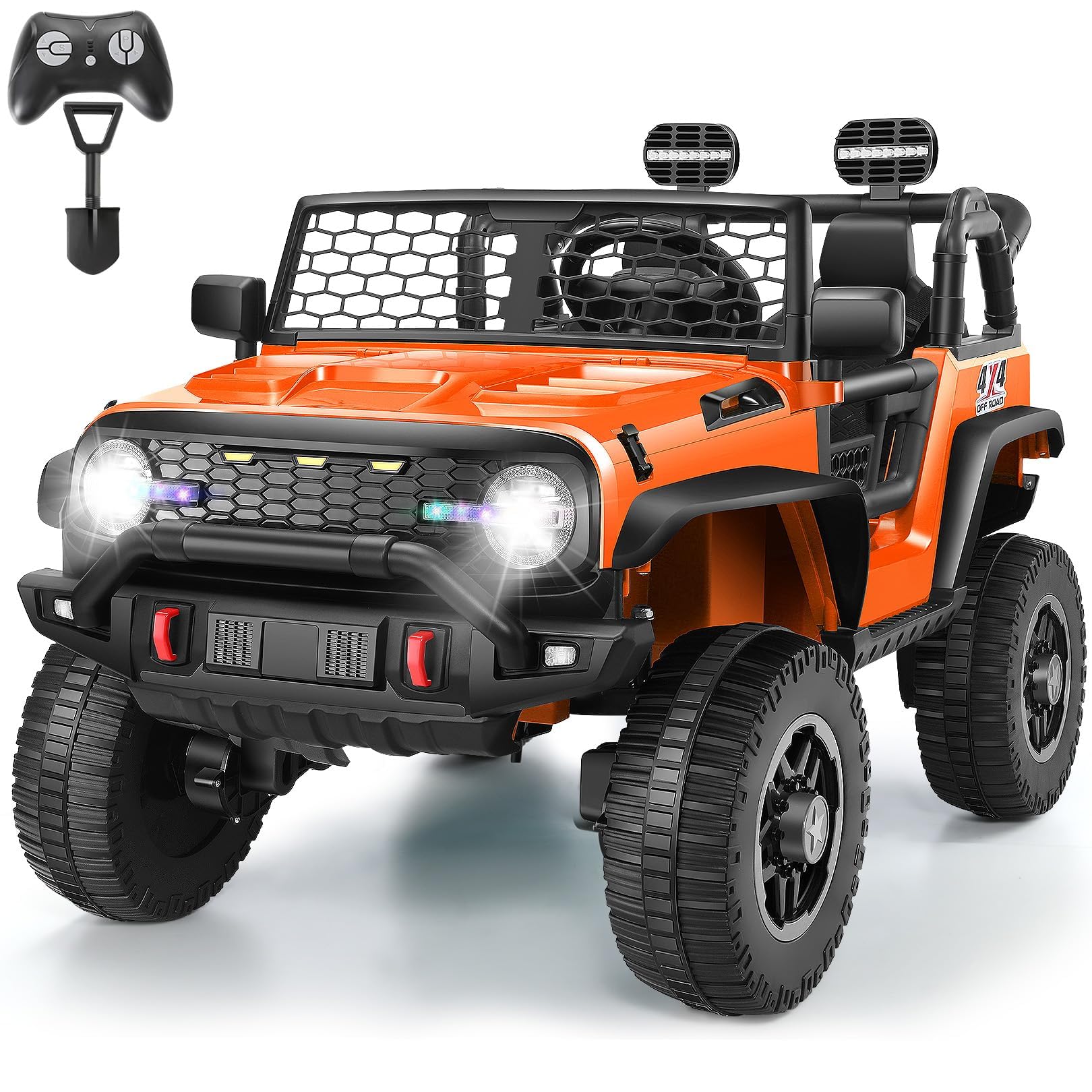 24V Ride on Truck for Kids 4-8 with Remote Control, Kids 2 Seater Electric Car