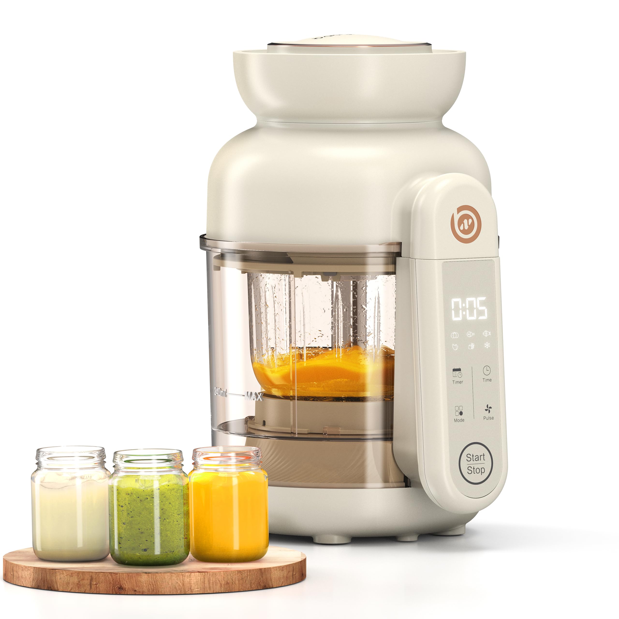 All-in-One Baby Food Maker – Glass Blender, Auto Cooking & Steaming