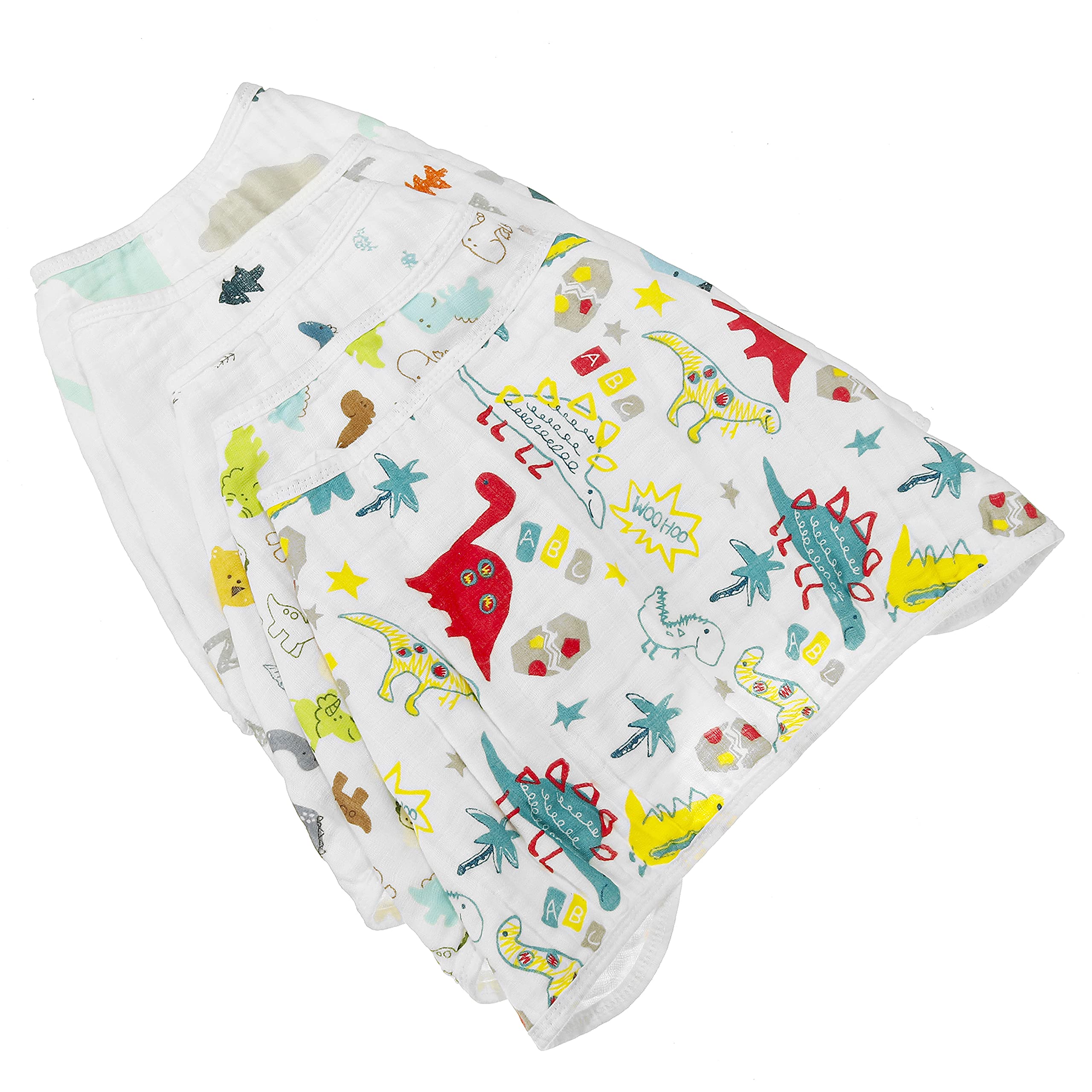 Muslin Burp Cloths Baby Burping Bibs 100% Organic Cotton 5-Pack Large
