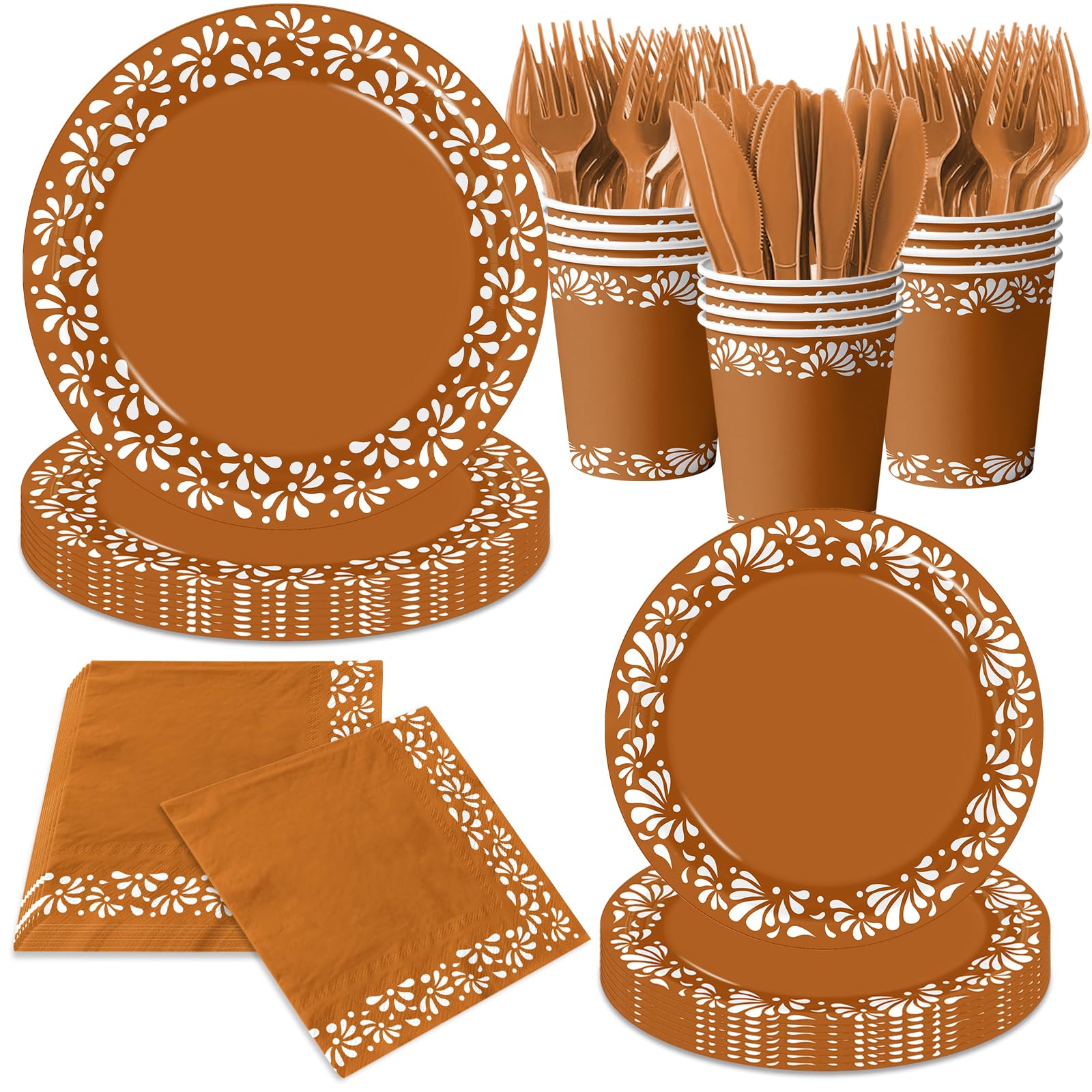 144Pcs Cielito Lindo Party Decoration, Platos De Barro Mexicanos Clay Plates Mexican