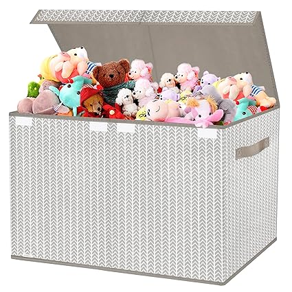 Toy Box Chest Organizer Bins for Girls Boys, Kids Large Fabric Collapsible Storage Basket