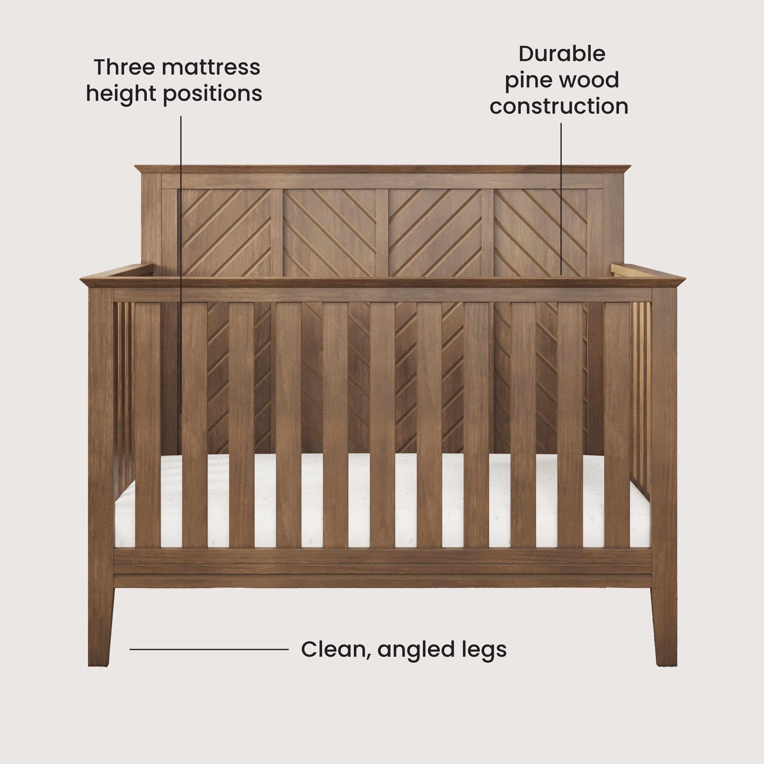 4-in-1 Convertible Crib Dresser Chest Nursery Set