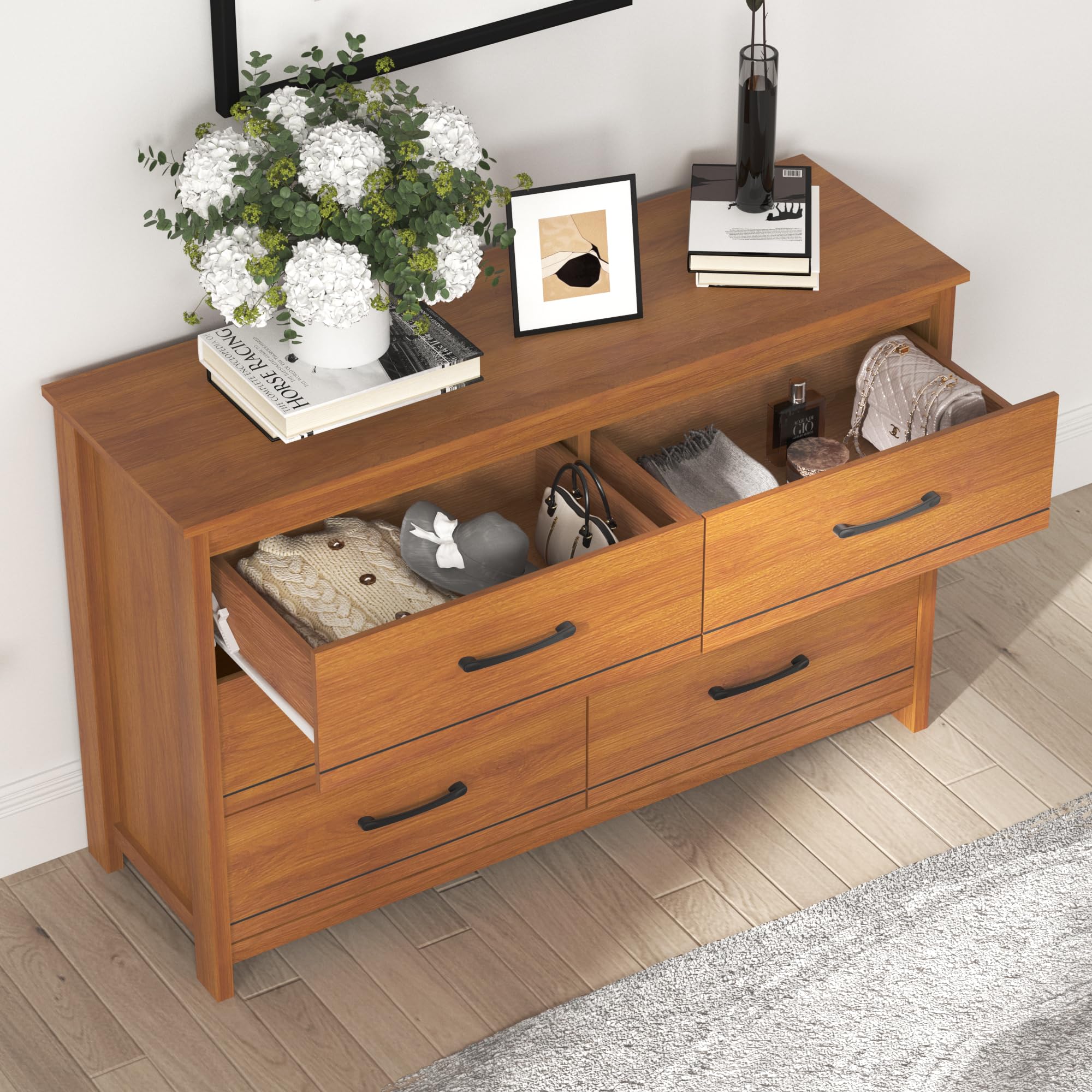 Dresser for Bedroom with Interlock, Wood Dresser for Closet