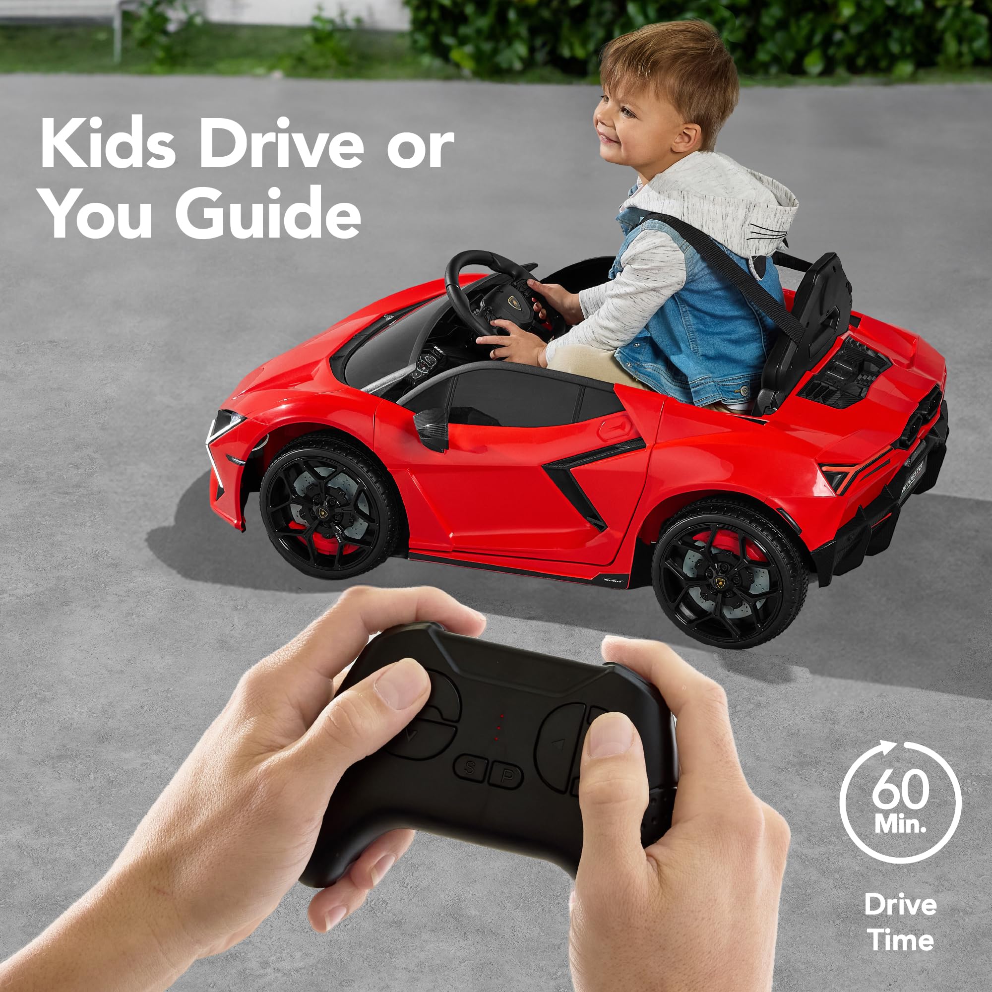 Best Choice Products Licensed Lamborghini Revuelto Kids 12V Electric Ride On Car Toy w/ 66lb Weight Capacity, Parent Control, Bluetooth - Red