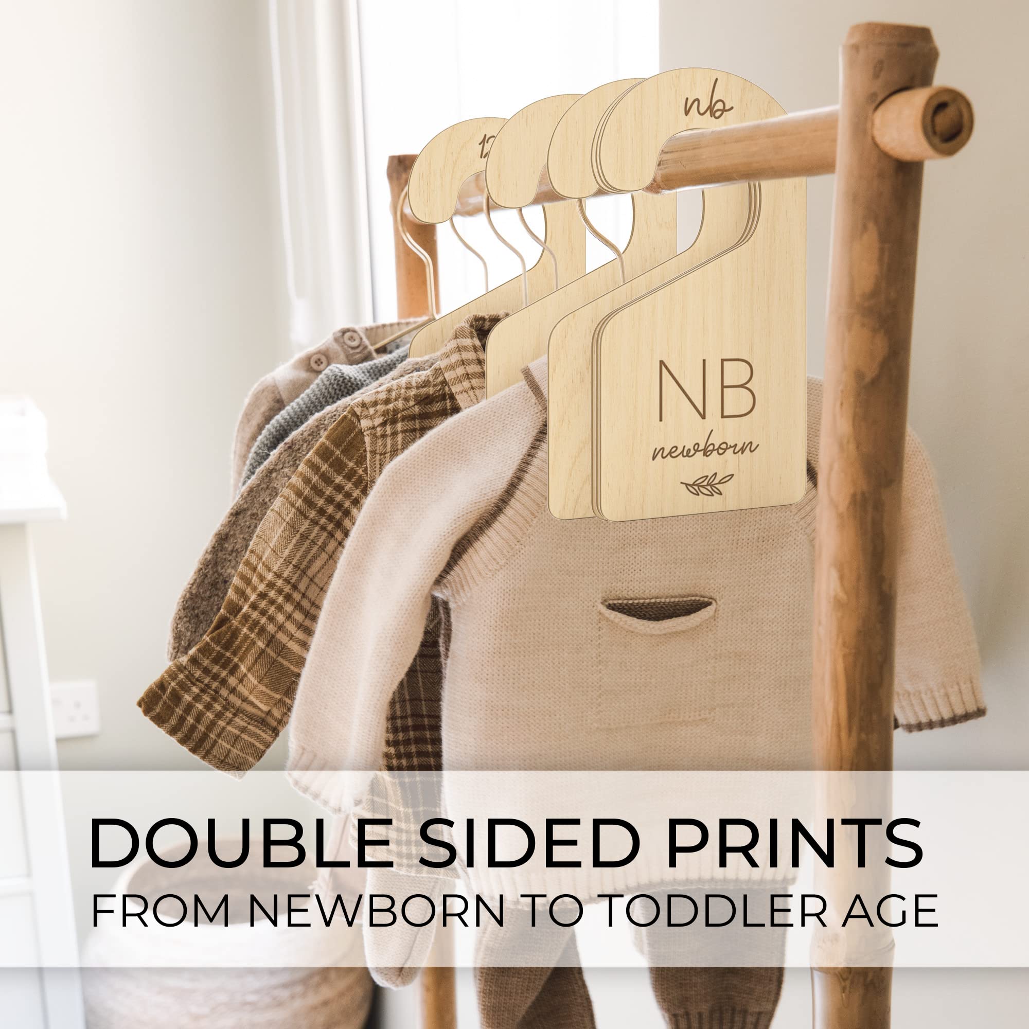 Wooden Baby Closet Dividers Set of 7 for Nursery Organization
