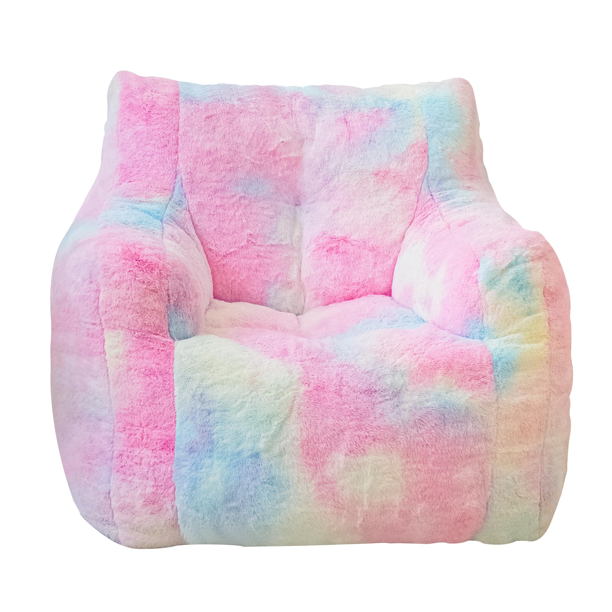 LinkRomat Bean Bag Chair with Filling, Faux Fur Comfy BeanBag Chairs for Teens