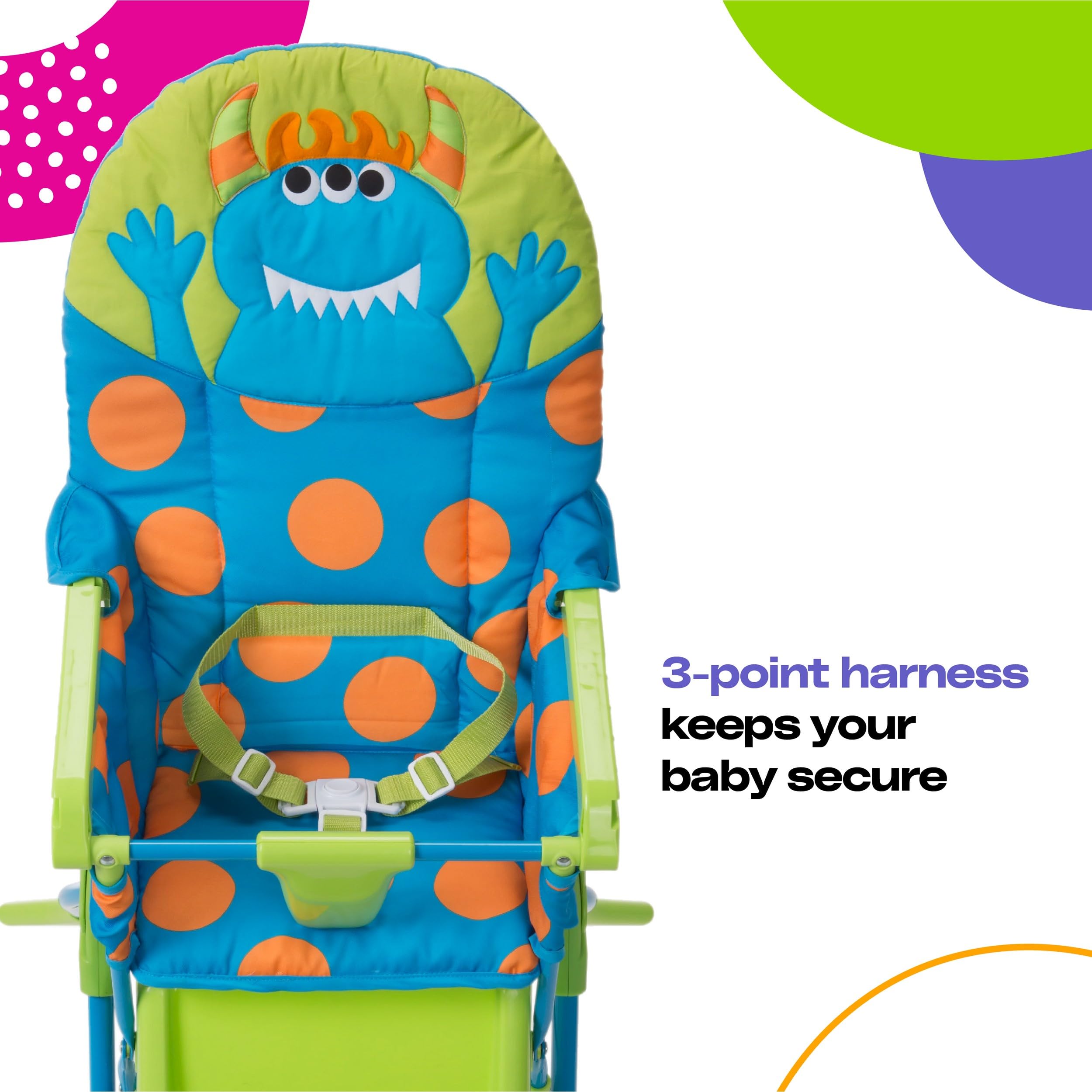 Folding High Chair with 3-Position Tray