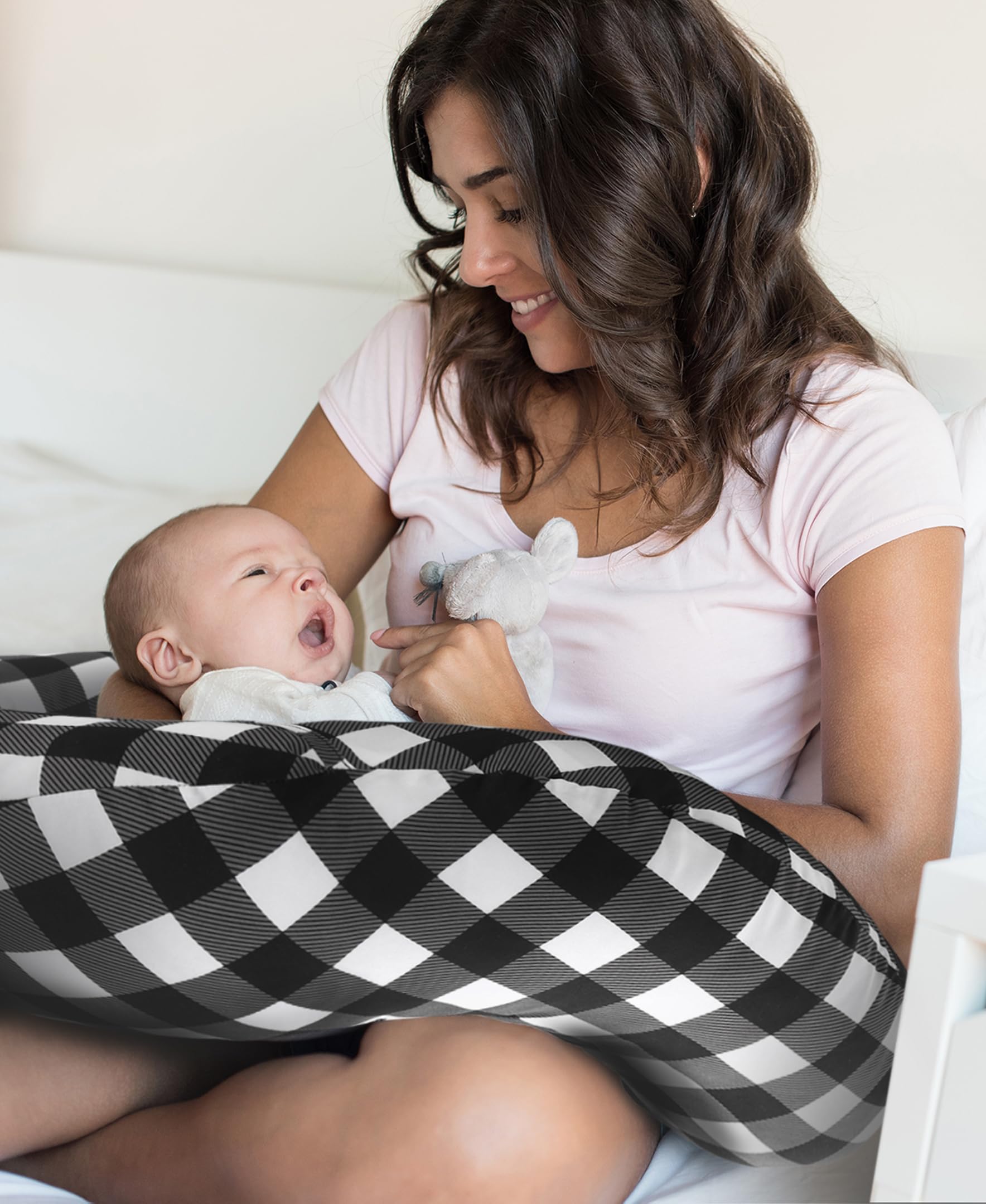 Nursing Pillow & Cover - Soft Newborn Nursing Baby Girl or Boy Pillow