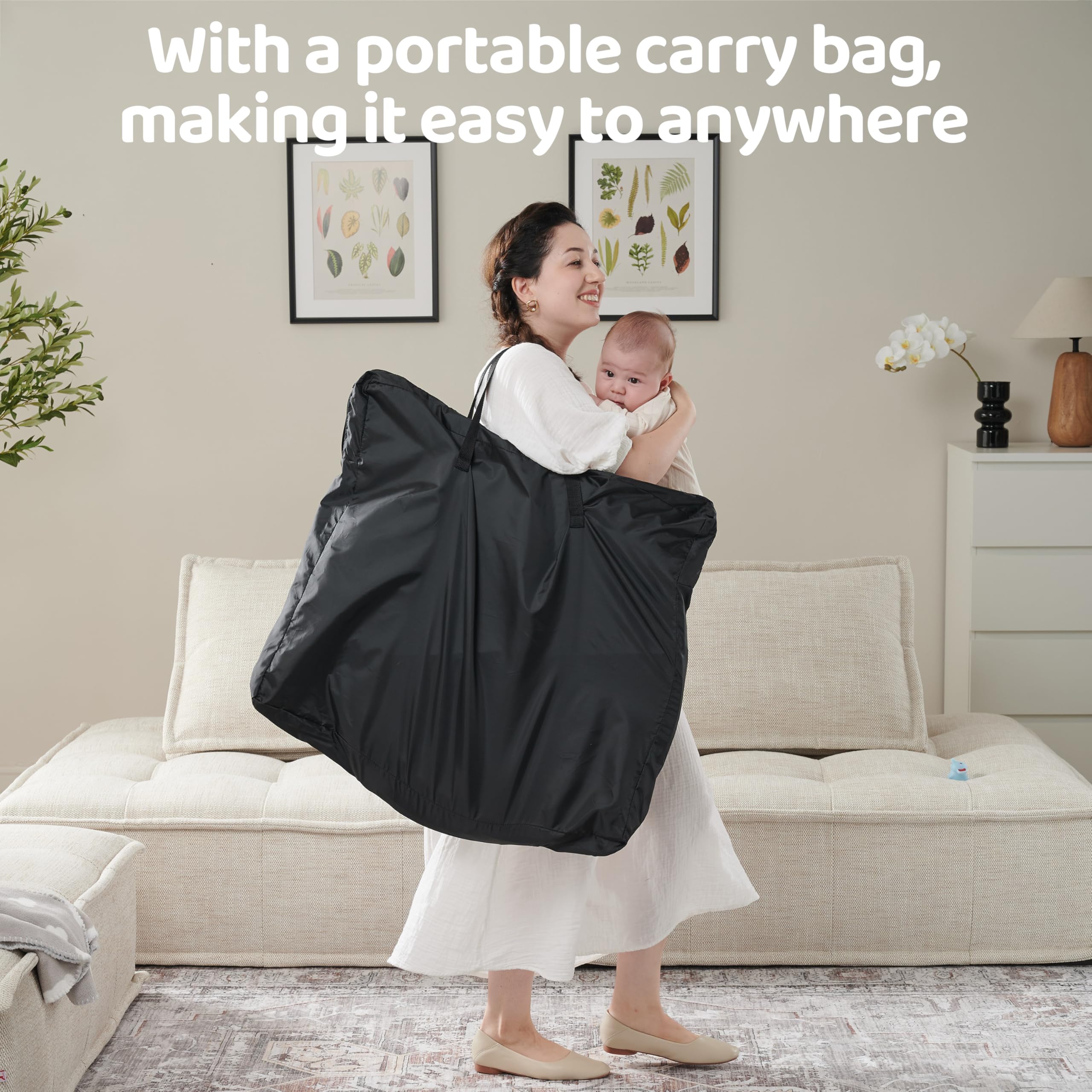 Portable Baby Bassinet and Play Space with Canopy