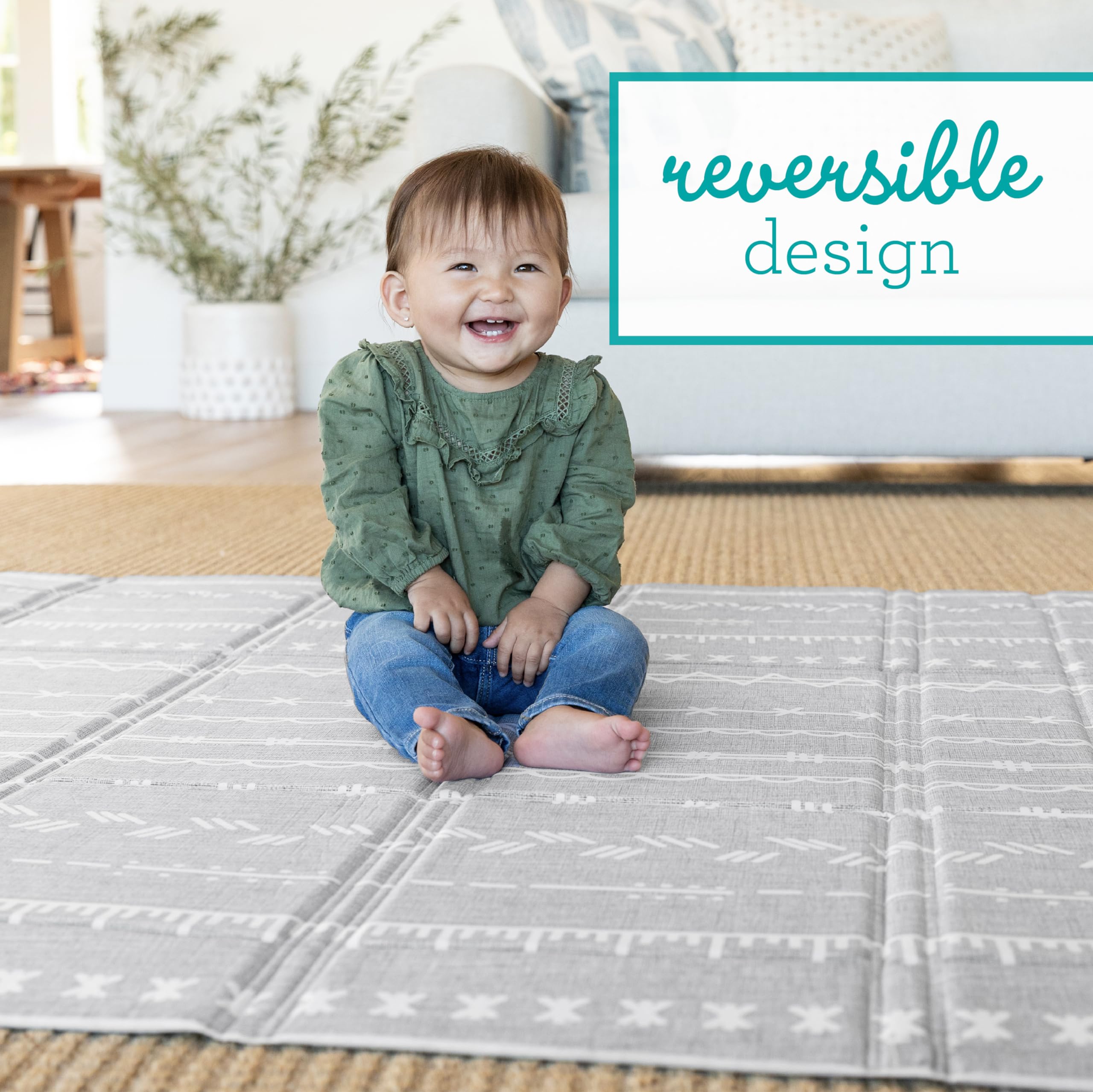 Foldable Soft Foam Play Mat, Baby Play Mat for Tummy Time & Floor Play
