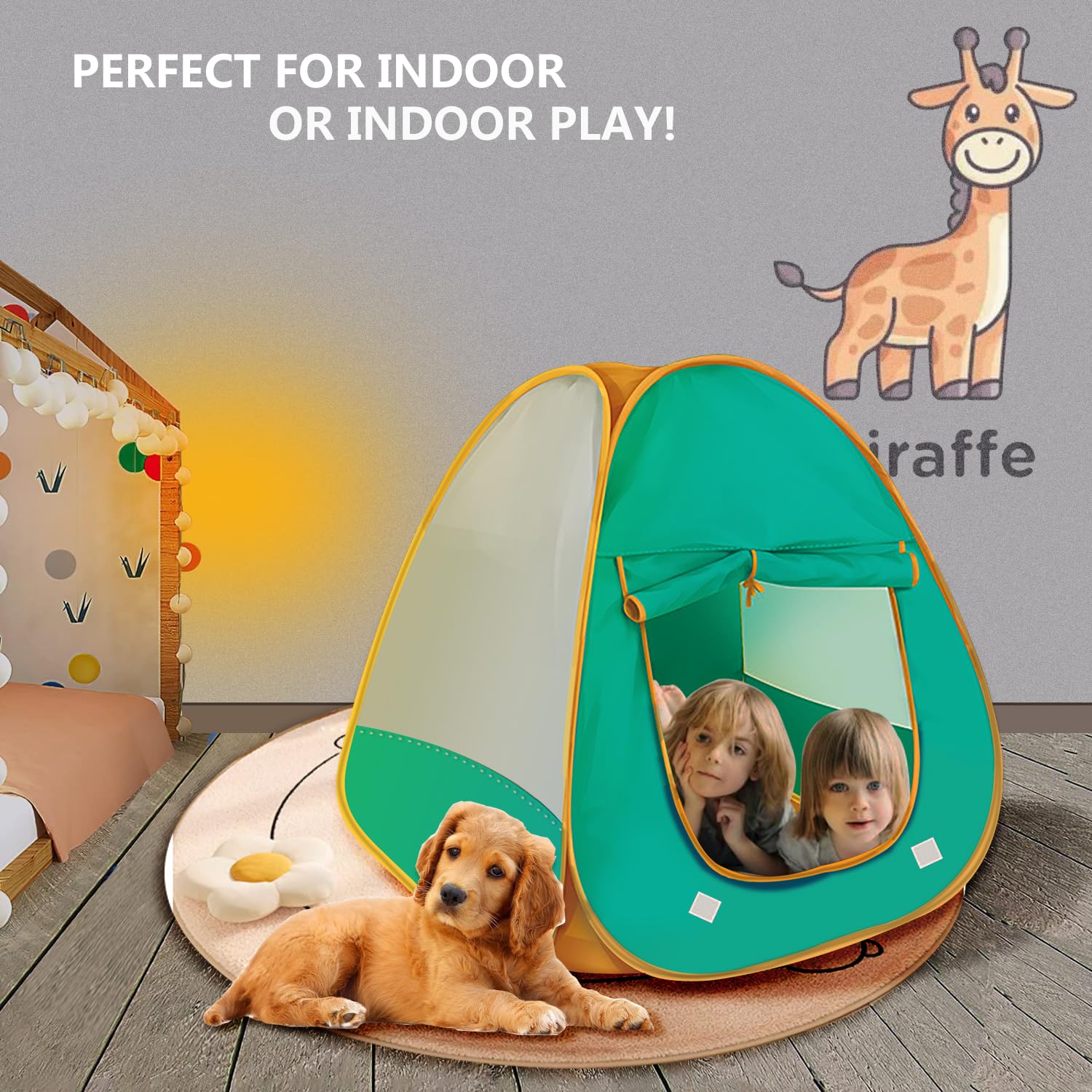 Kids Pop-Up Play Tent for Indoor and Outdoor Use