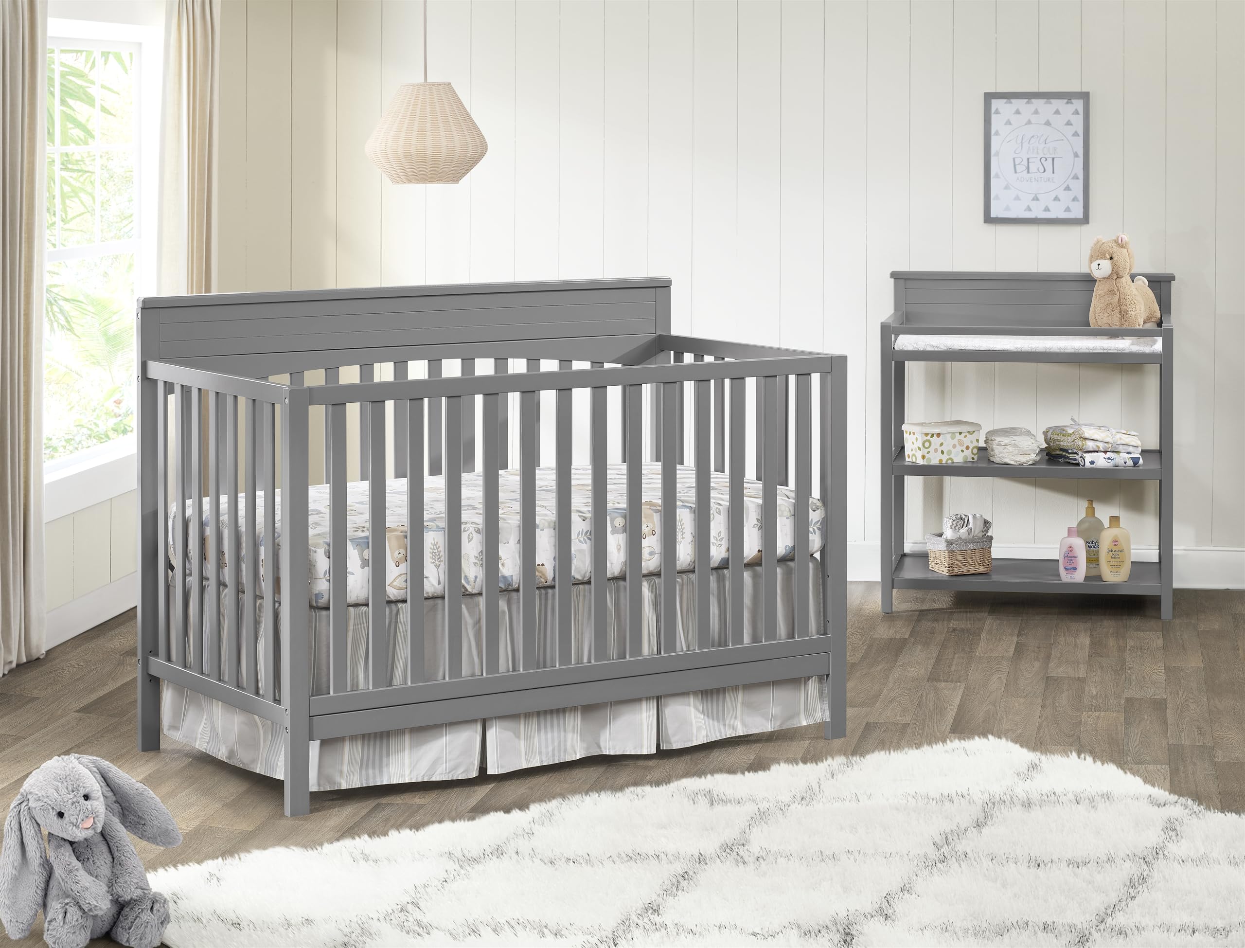 Harper 4-in-1 Convertible Crib, Dove Gray, GreenGuard Gold Certified