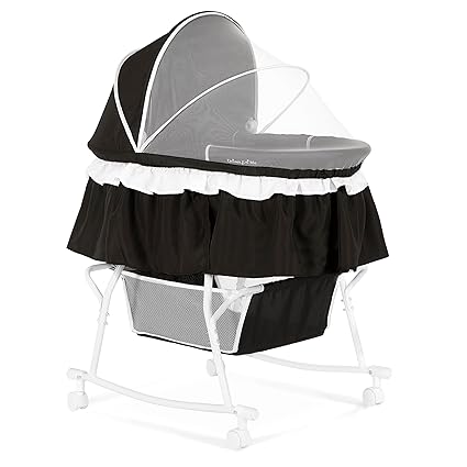 Me Lacy Portable 2-in-1 Bassinet & Cradle in White, Lightweight