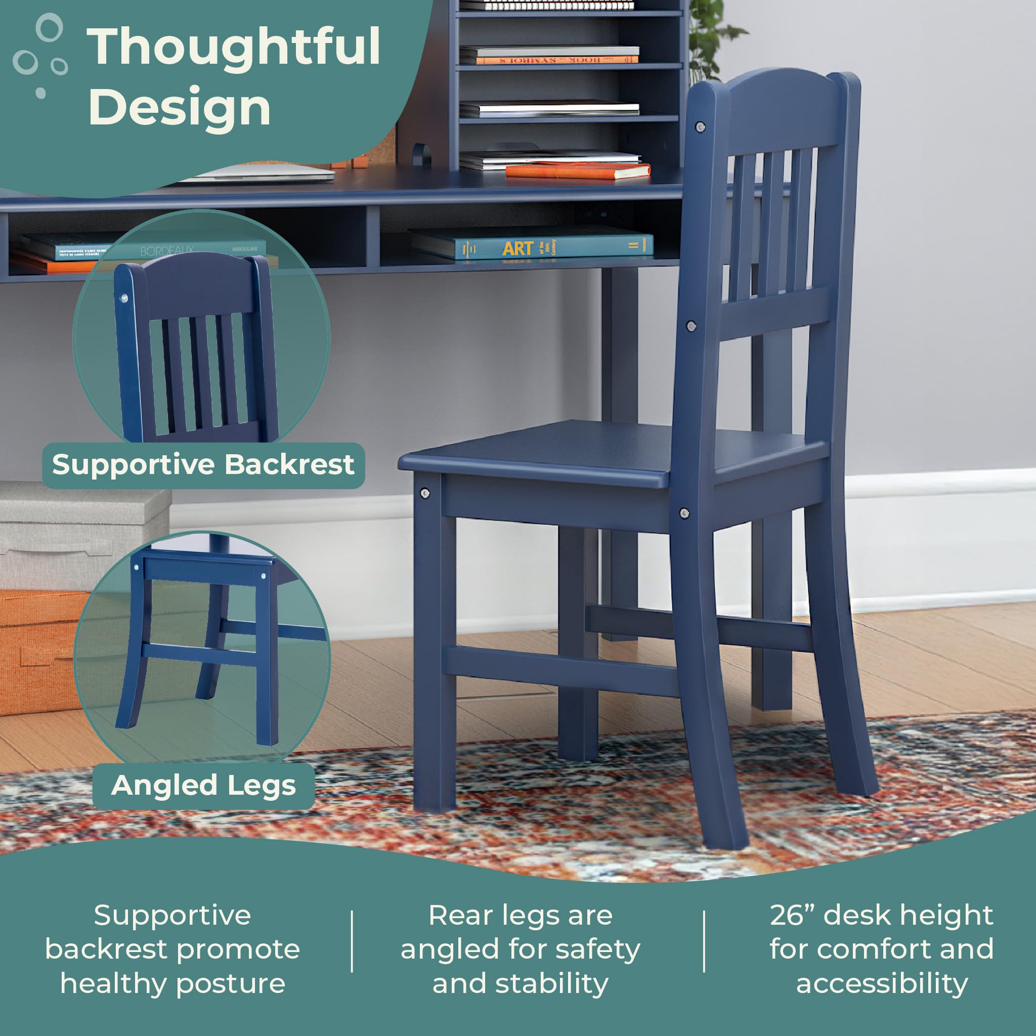 Kids Media Desk and Chair Set with Hutch