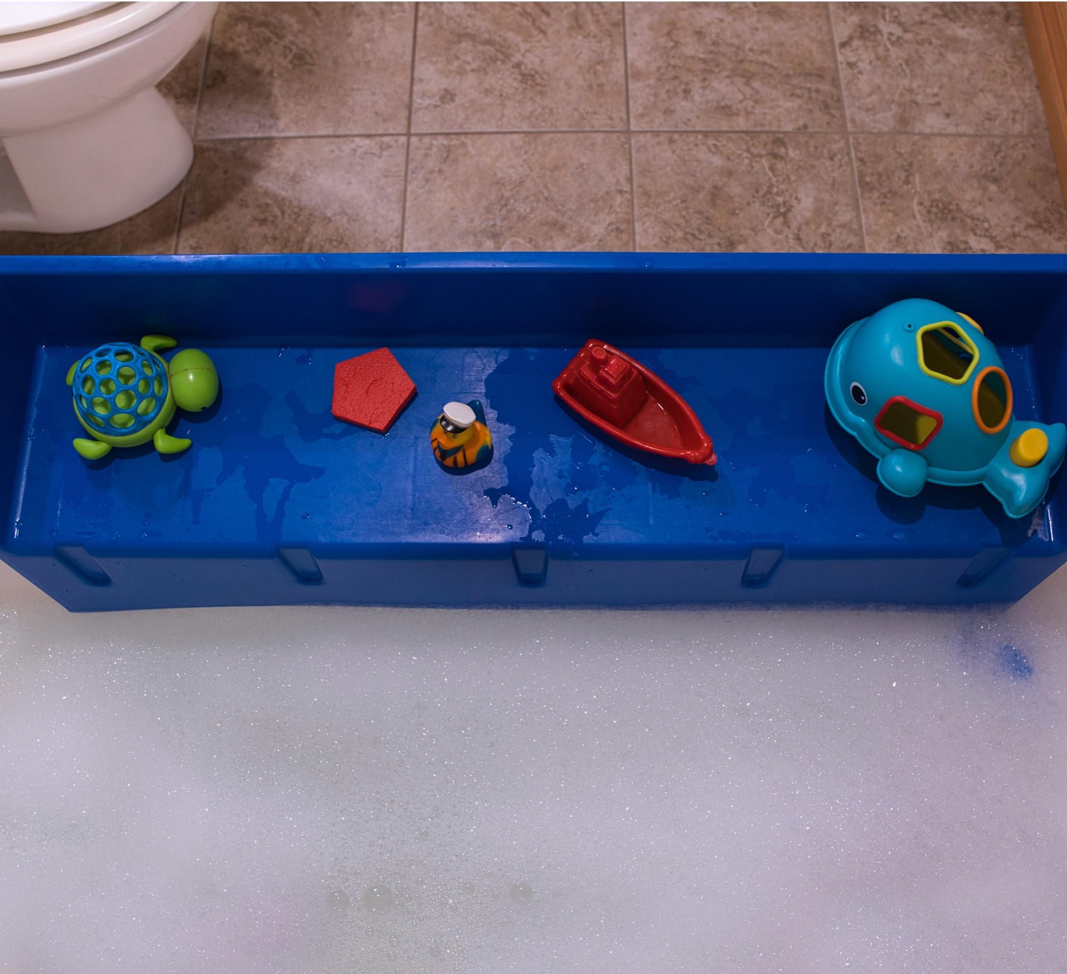 Bathtub Splash Guard & Bath Shelf for Kids – Toddler Bath Tray