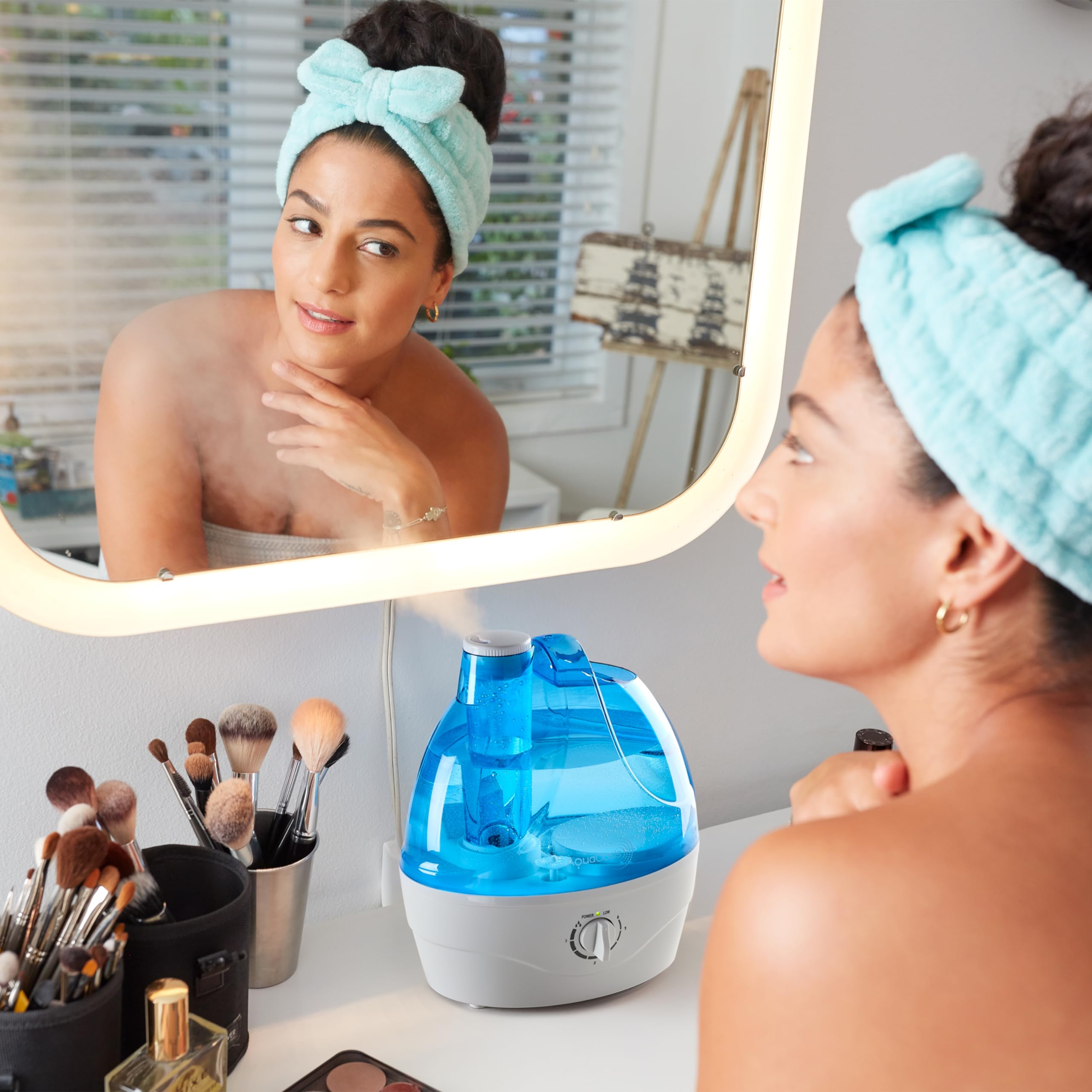 Cool Mist Humidifier (2.2L Water Tank) Quiet Ultrasonic Humidifiers for Bedroom & Large room - Adjustable -360 Rotation Nozzle, Auto-Shut Off, Humidifiers for Babies Nursery & Whole House
