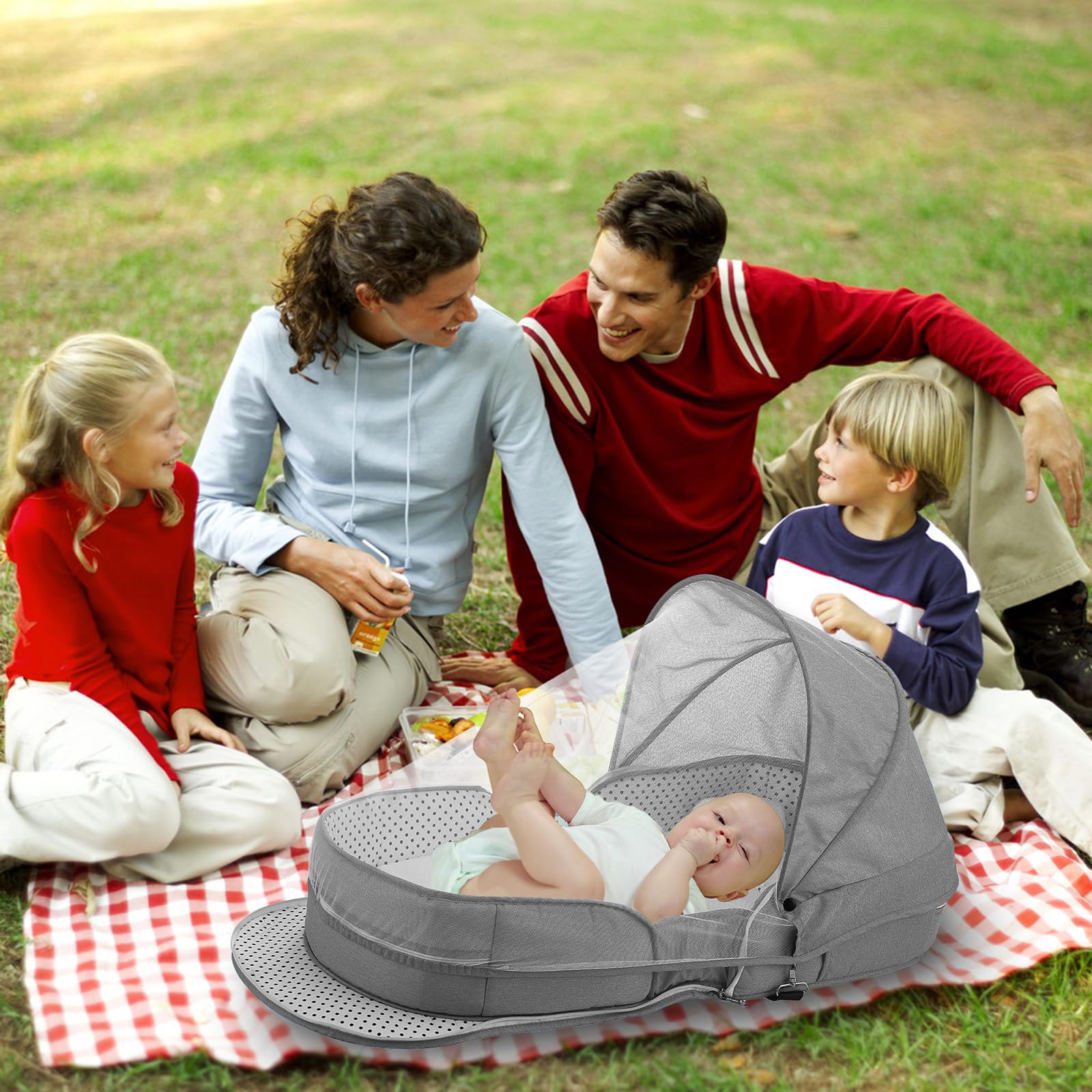 Portable Baby Travel Bassinet with Mosquito Net