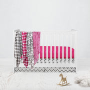 6-Piece Crib Bedding Set with Muslin Swaddling Blankets