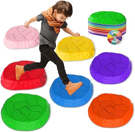 Stepping Stones for kids,8/12 PCS Durable Non-Slip Balance Stones Indoor Outdoor toys