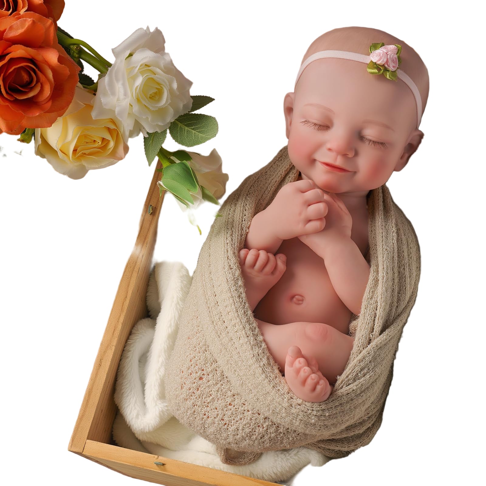 Lifelike Reborn Baby Dolls 16'' (Weight 4 lb) Full Platinum Silicone Reborn Baby