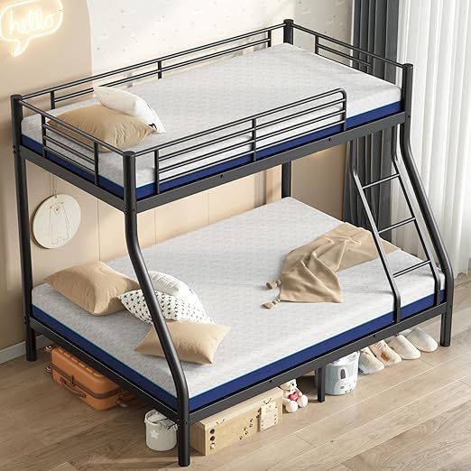 Bunk Beds Twin Over Full Size, Heavy Duty Bunk Beds with Bottom Space