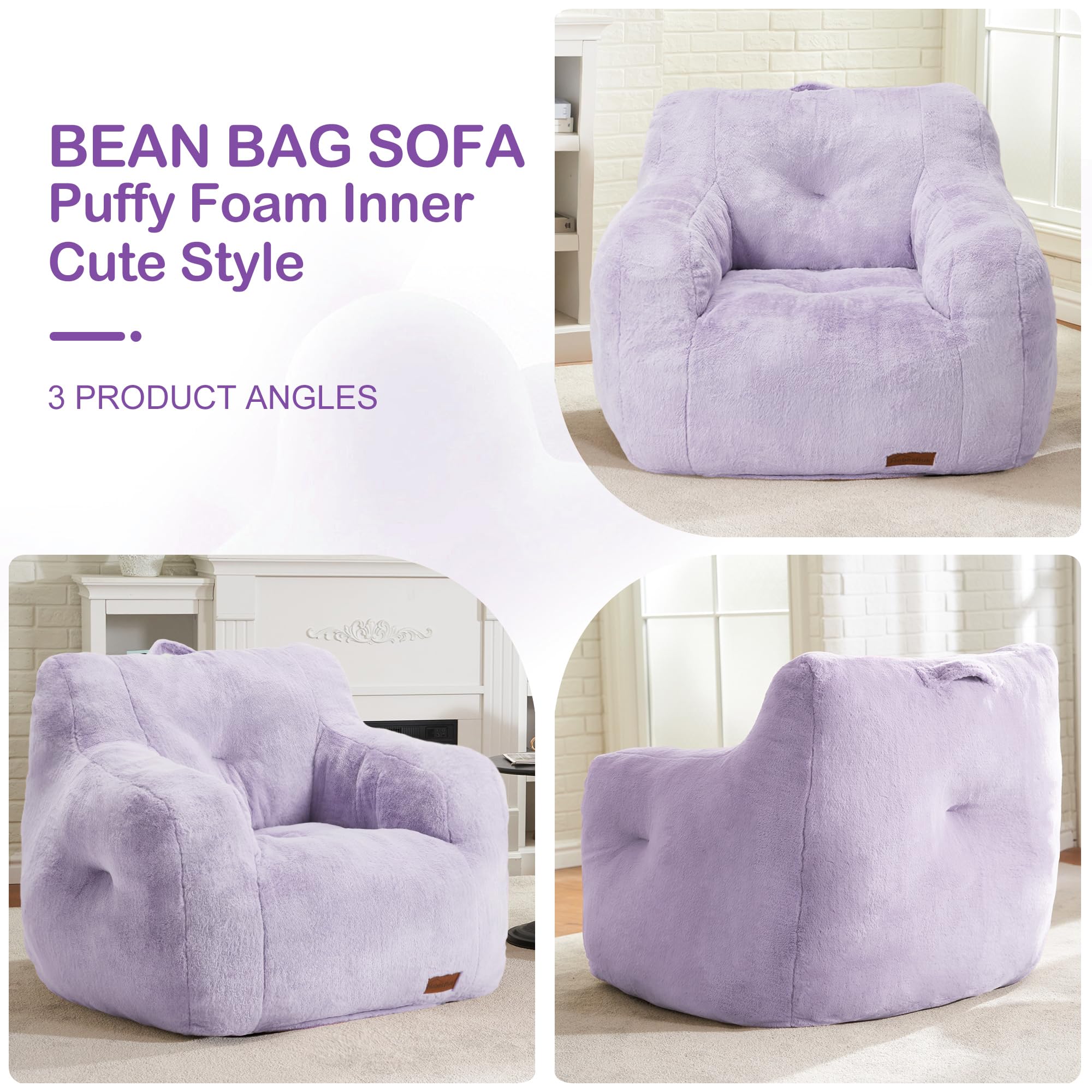 Small Bean Bag Chair with Arms